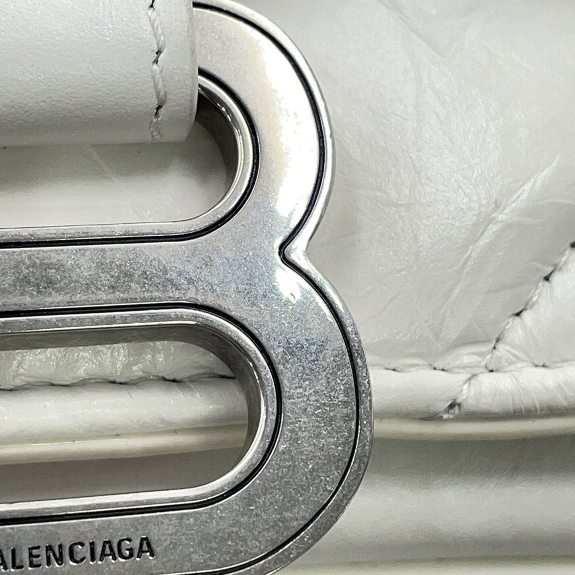 Balenciaga White Leather Handbag Shoulder Bag (Pre-Owned)