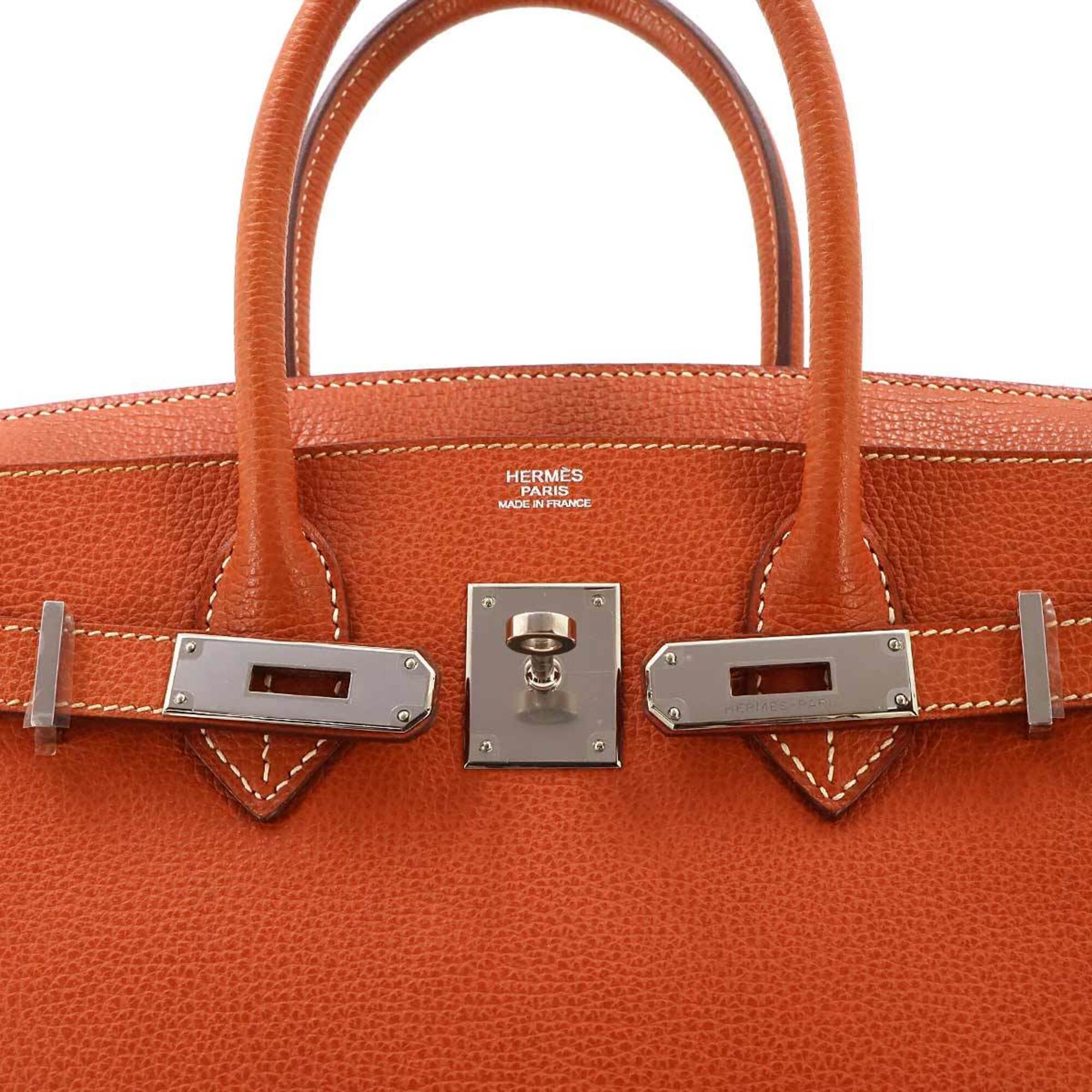 Hermes Brique Vache Liegee Leather Handbag (Pre-Owned)