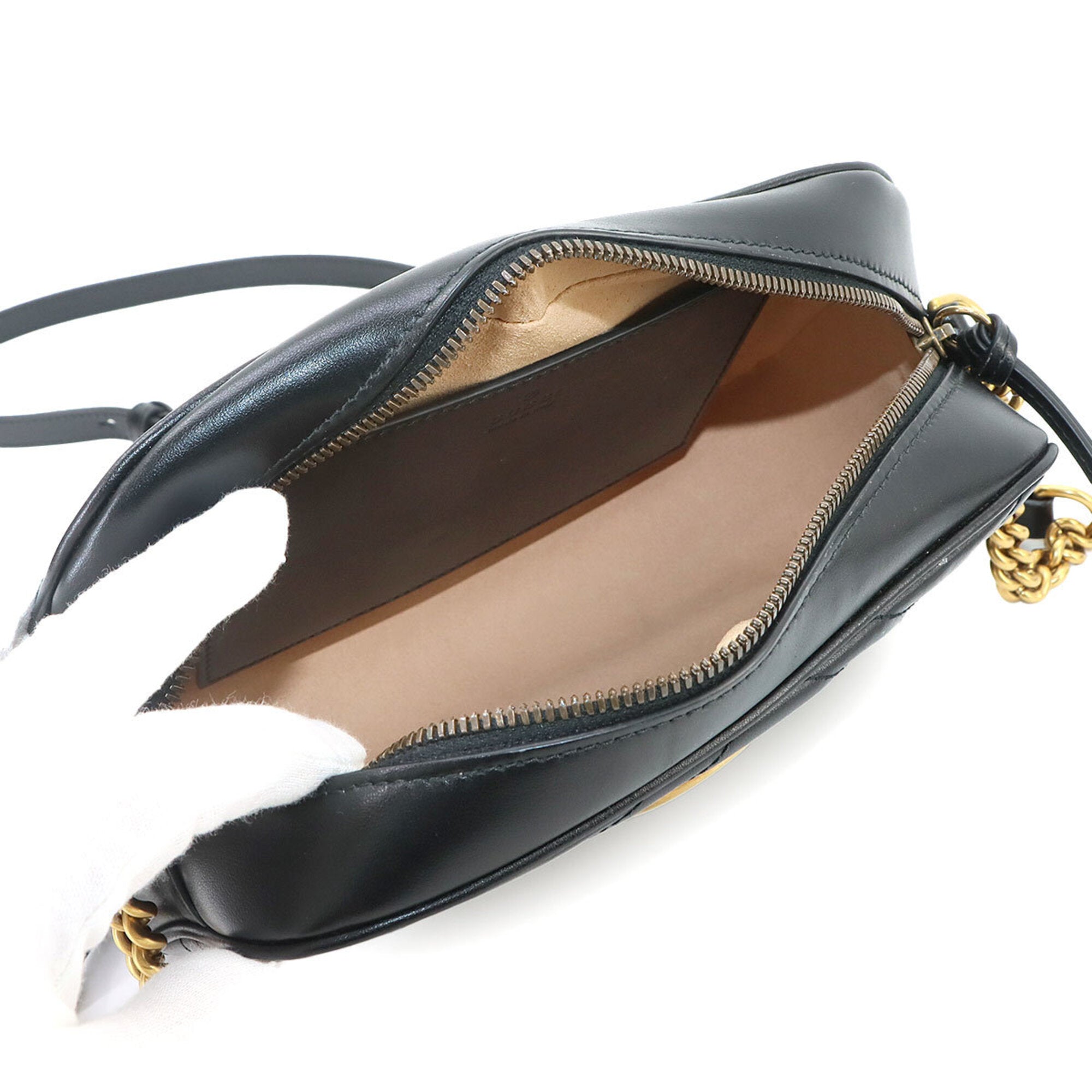 Gucci Black Leather Handbag Shoulder Bag (Pre-Owned)