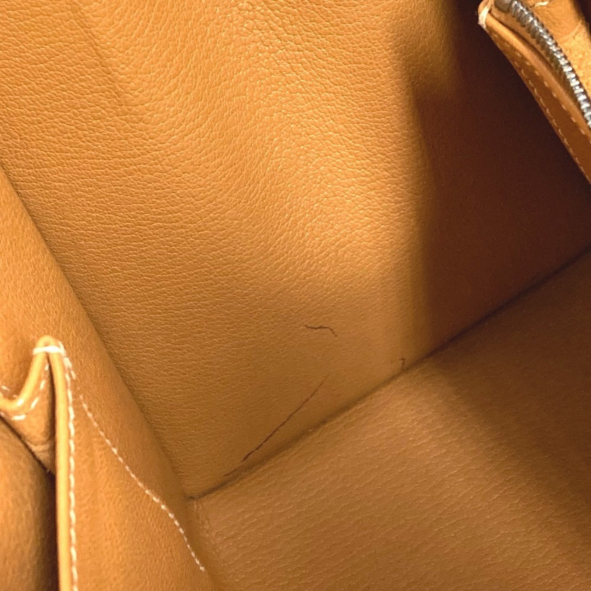 Hermes Natural Box Calf Leather Handbag Tote Bag (Pre-Owned)