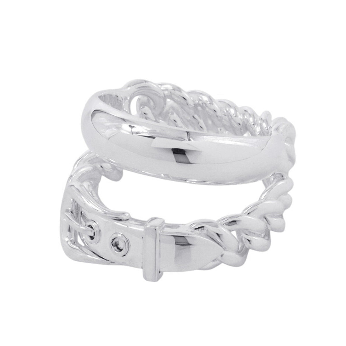 Hermes Silver 925 Band Ring (Pre-Owned)