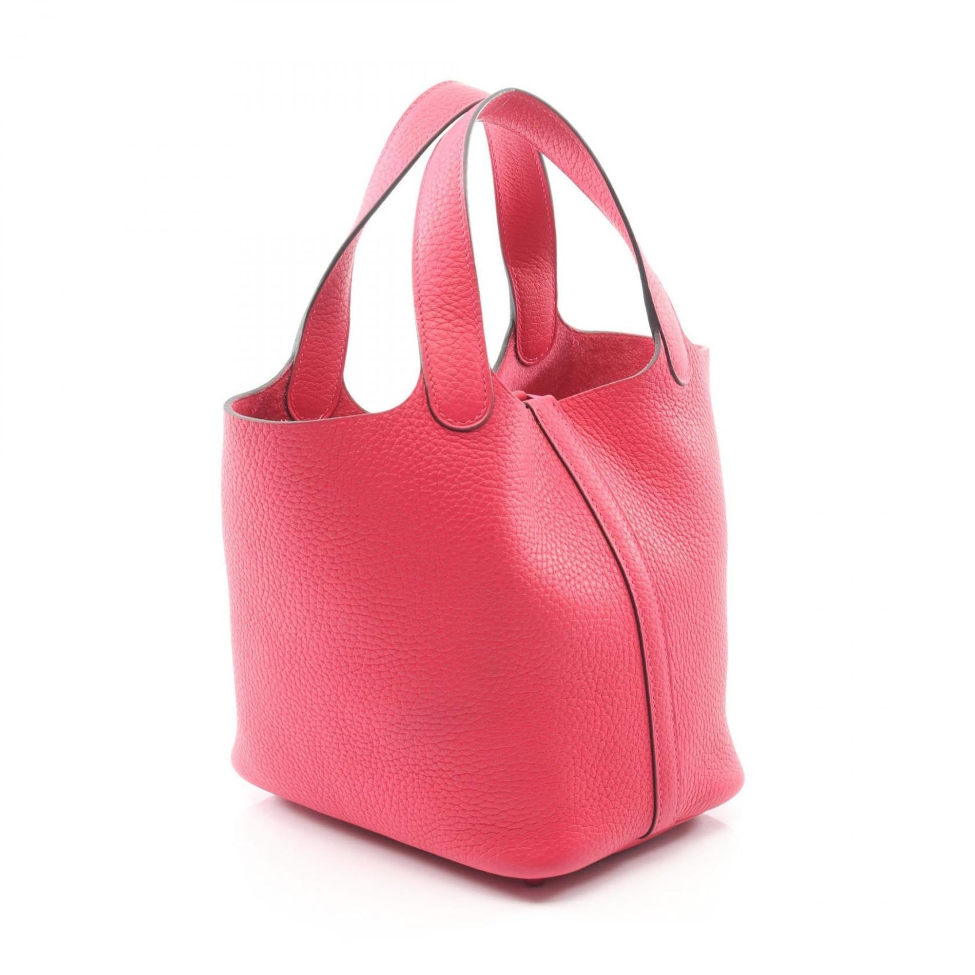 Hermes Pink Taurillon Clemence Leather Handbag (Pre-Owned)
