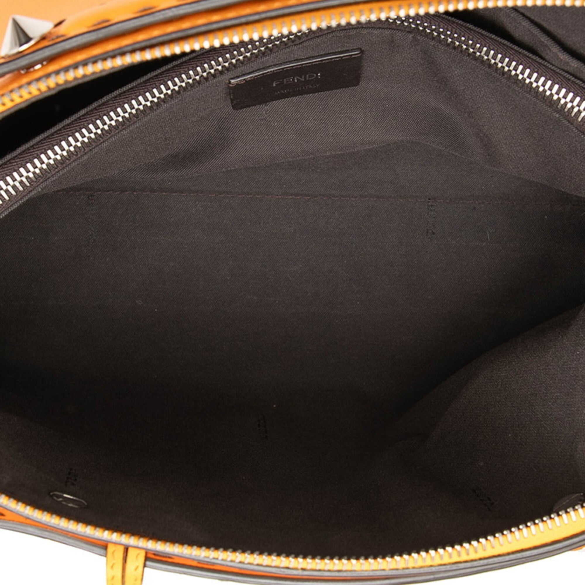 Fendi Orange Leather Handbag Shoulder Bag (Pre-Owned)