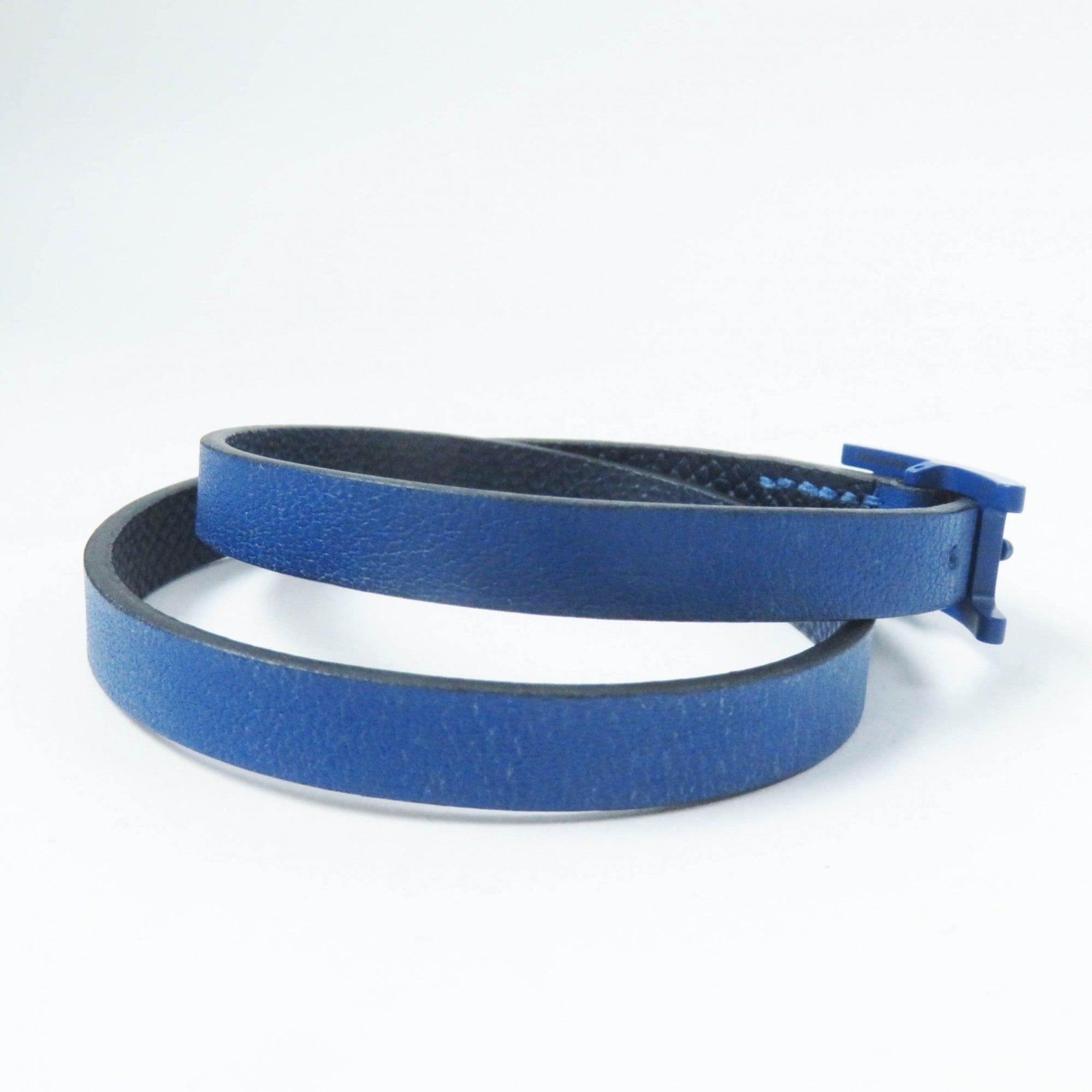 Hermes Blue Navy Leather Charm Bracelet (Pre-Owned)