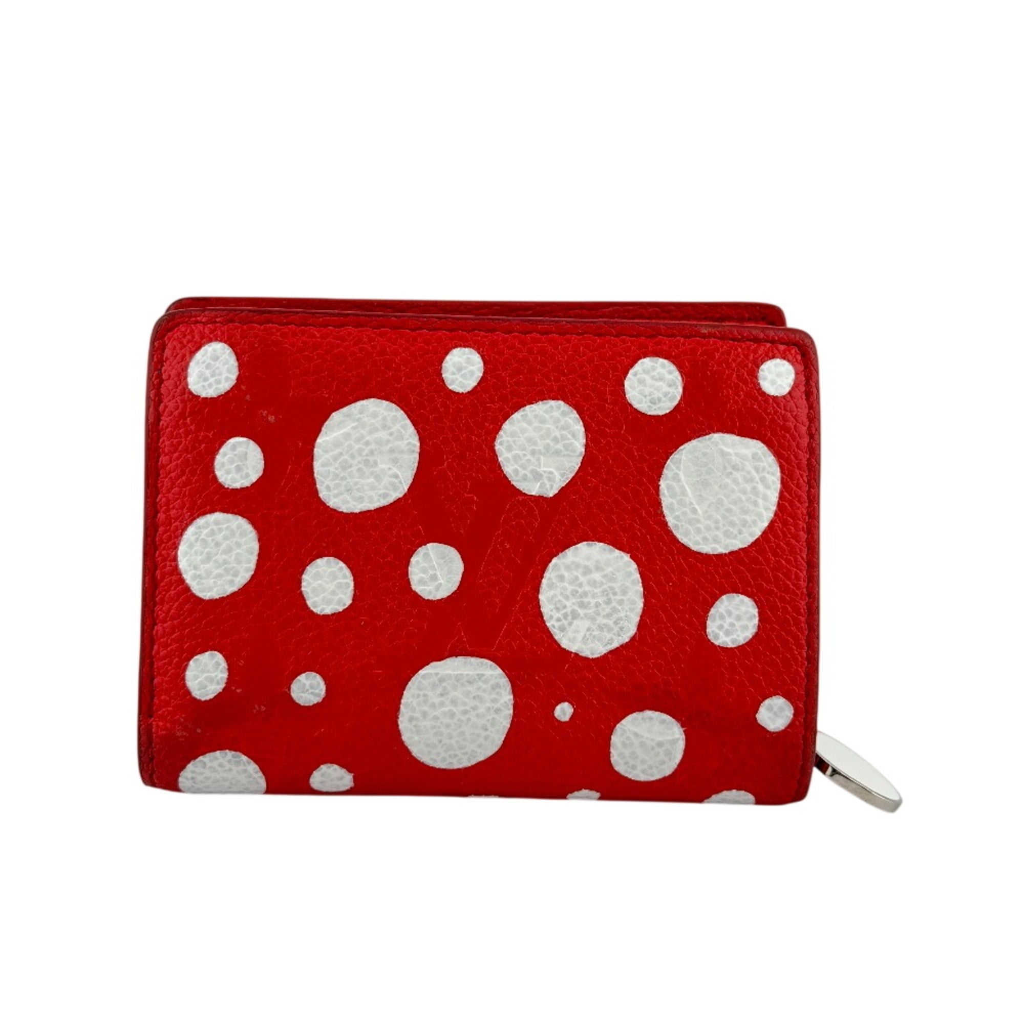 Louis Vuitton Red Color White Leather Wallet (Bi-Fold) (Pre-Owned)