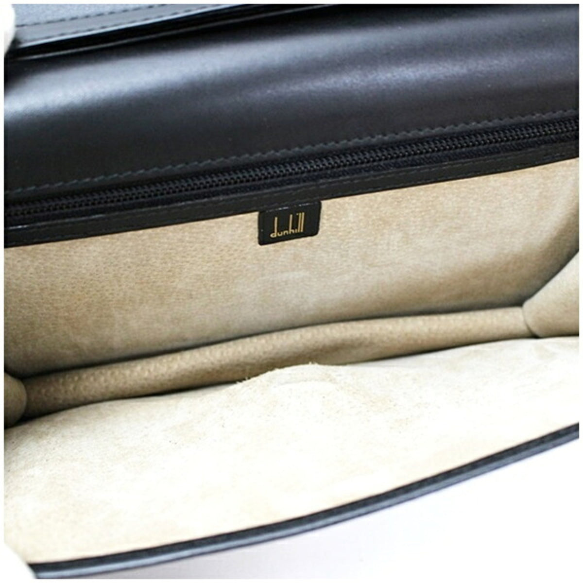Dunhill Beige Black Leather Clutch Bag (Pre-Owned)
