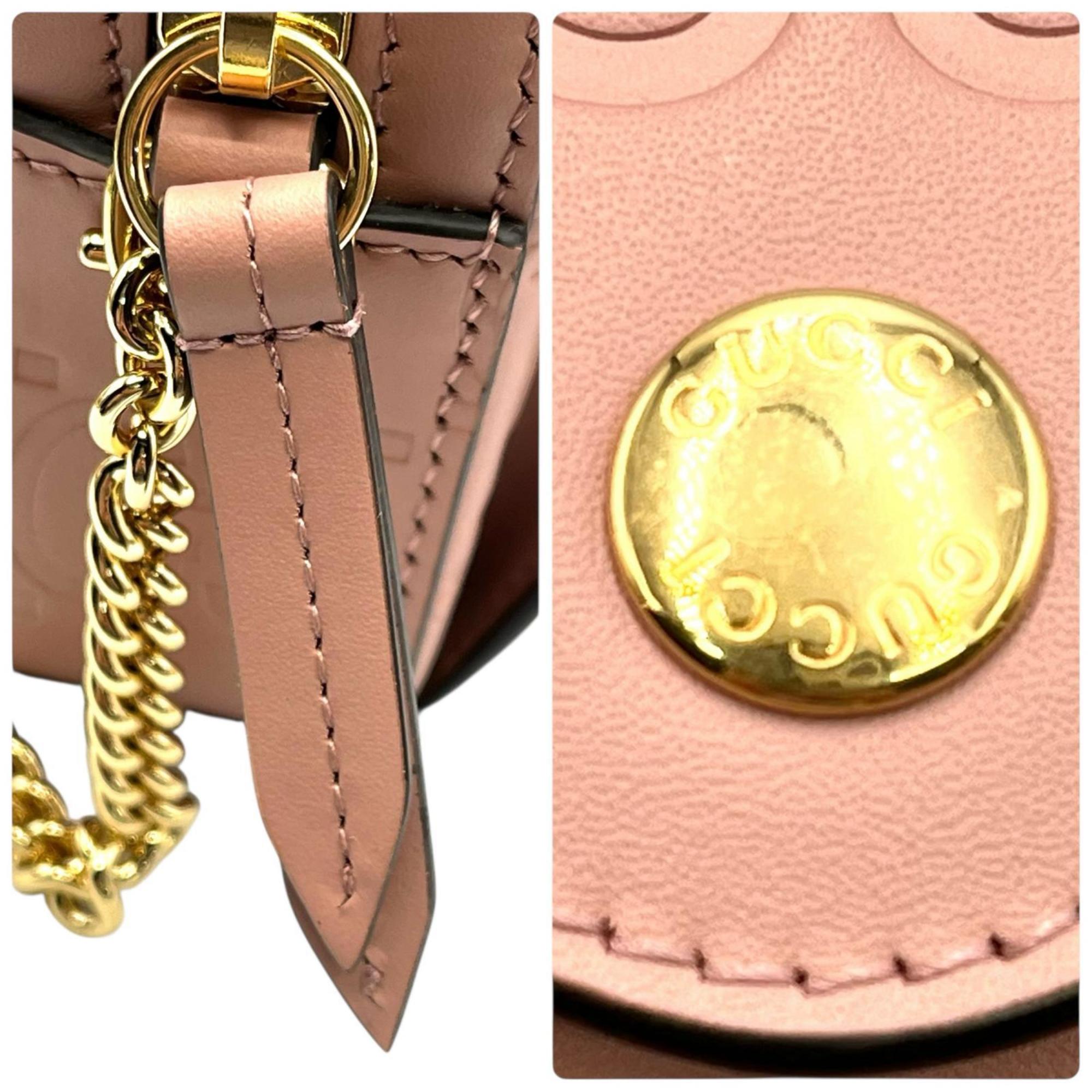 Gucci Pink Leather Shoulder Bag (Pre-Owned)