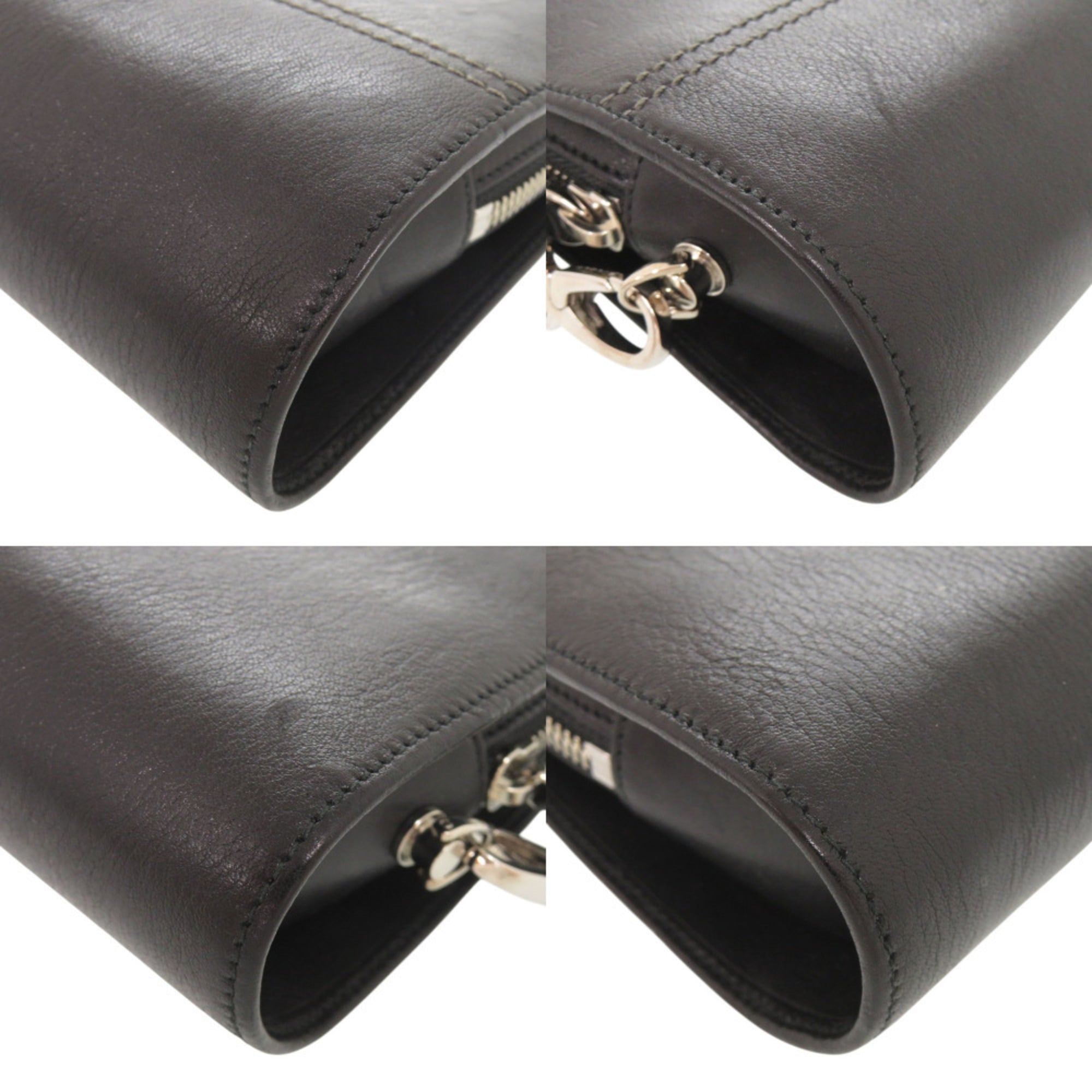 Bvlgari Black Leather Clutch Bag (Pre-Owned)