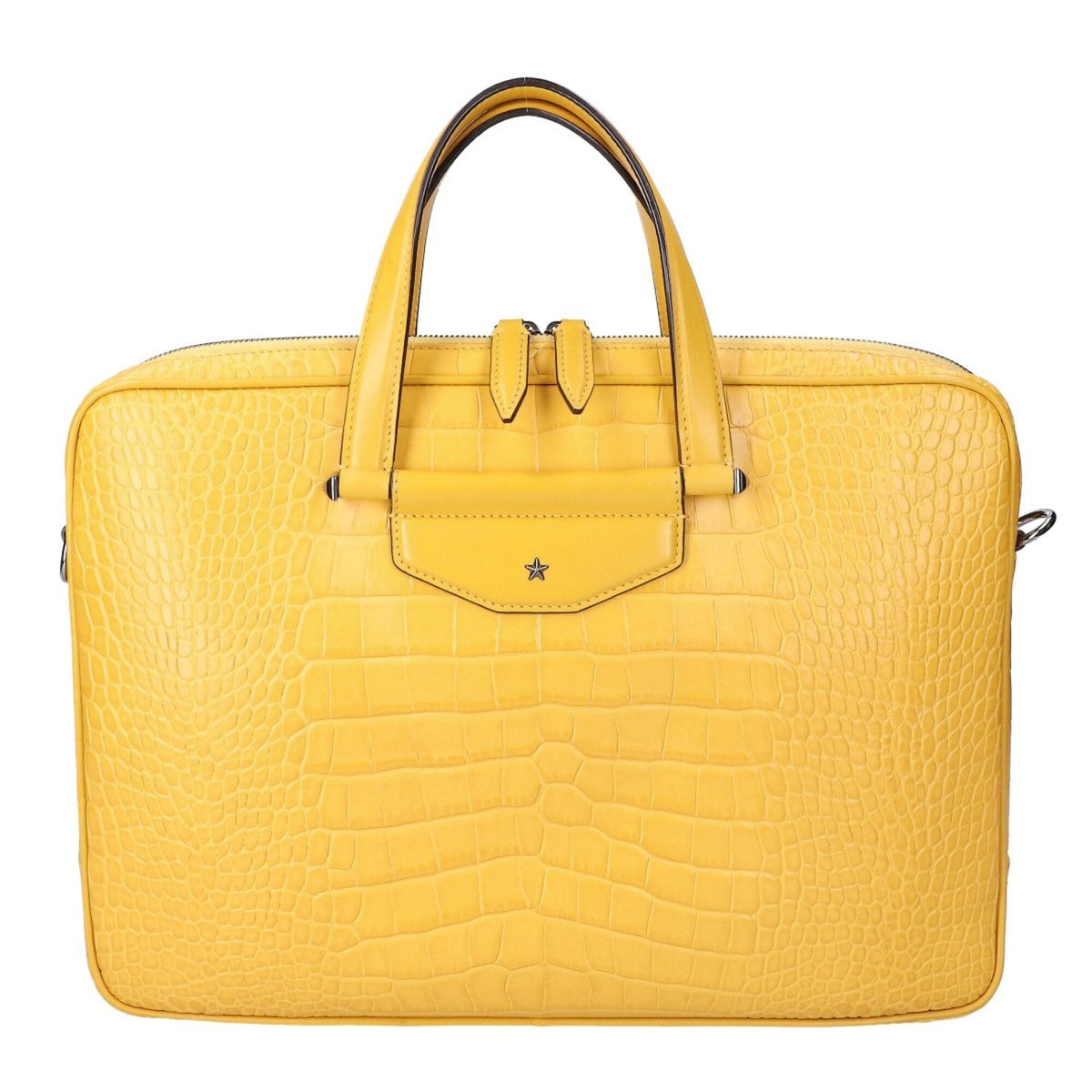 Jimmy Choo Gunmetal Leather Briefcase (Pre-Owned)
