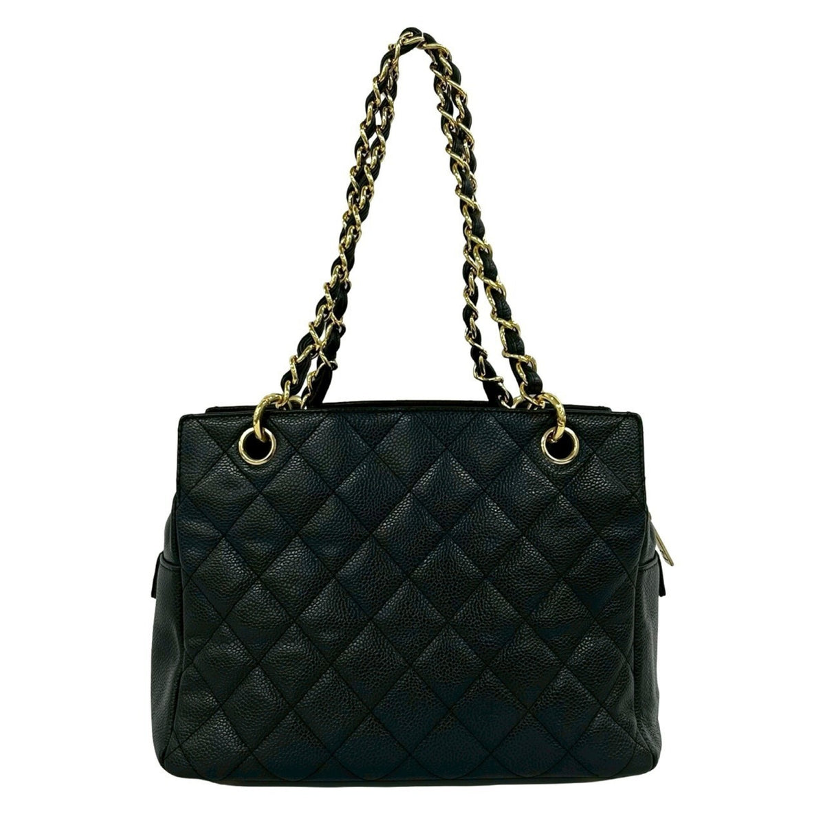 Chanel Black Grained Calfskin Shoulder Bag Tote Bag (Pre-Owned)