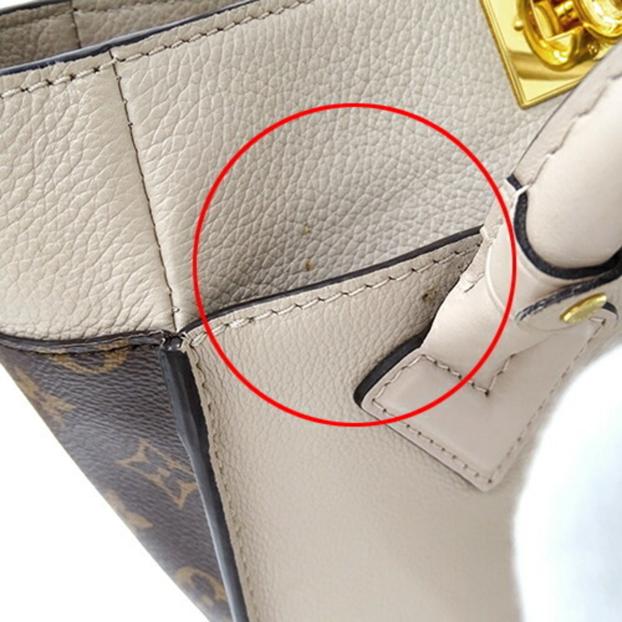 Louis Vuitton Grayish Monogram Leather Handbag Shoulder Bag (Pre-Owned)