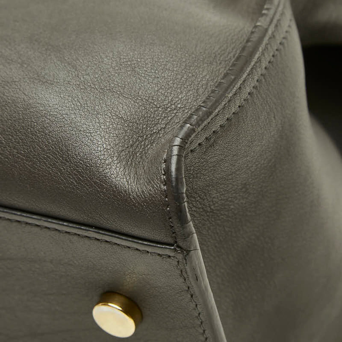 Saint Laurent Dark Brown Leather Handbag Shoulder Bag (Pre-Owned)