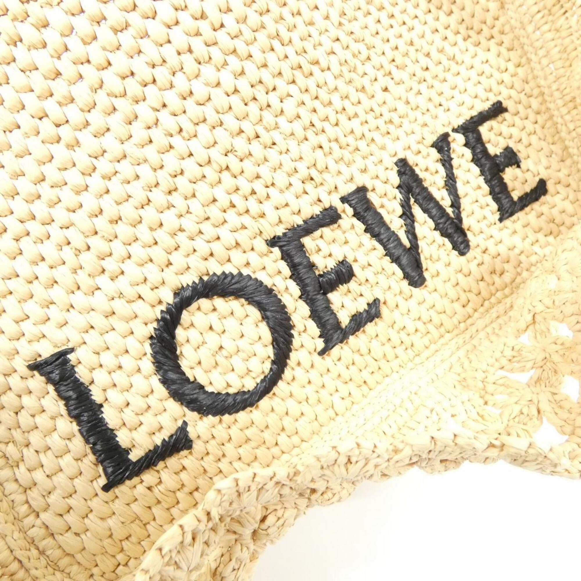 Loewe Beige Raffia Viscose Leather Handbag Tote Bag (Pre-Owned)