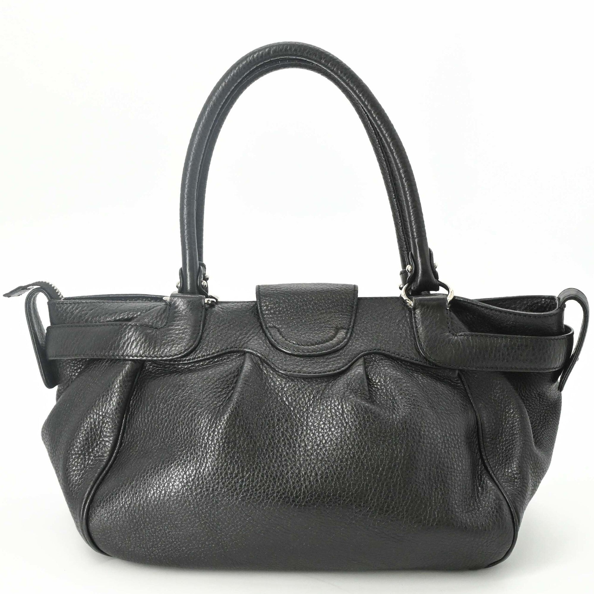 Salvatore Ferragamo Black Leather Handbag (Pre-Owned)