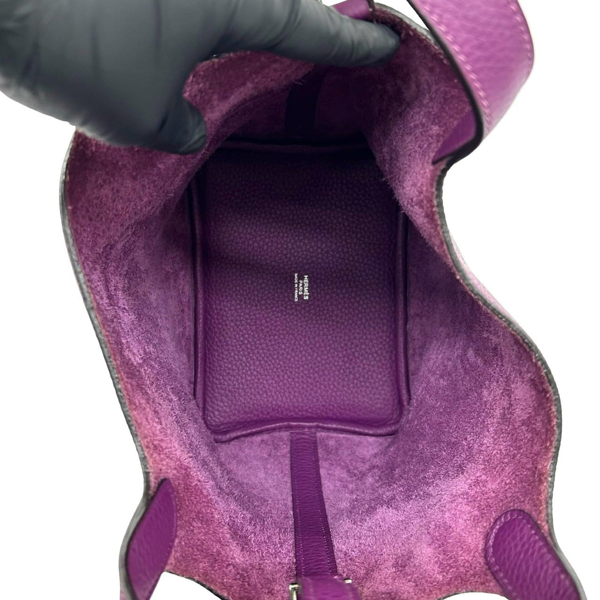 Hermes Purple Taurillon Clemence Leather Handbag Tote Bag (Pre-Owned)