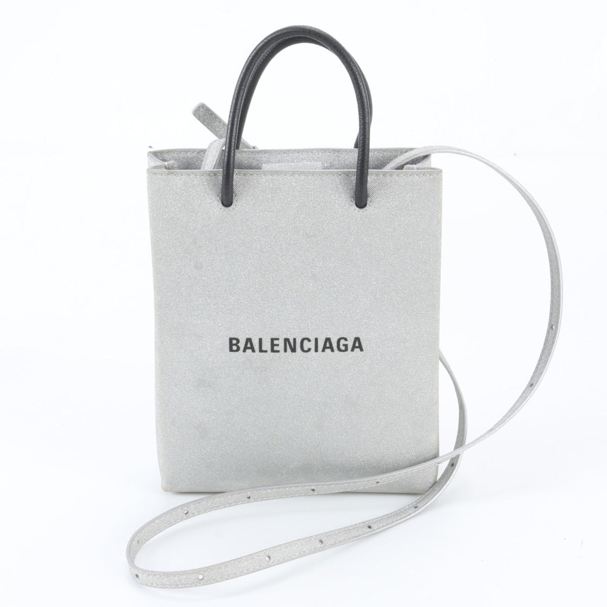 Balenciaga Black Silver Handbag Shoulder Bag (Pre-Owned)