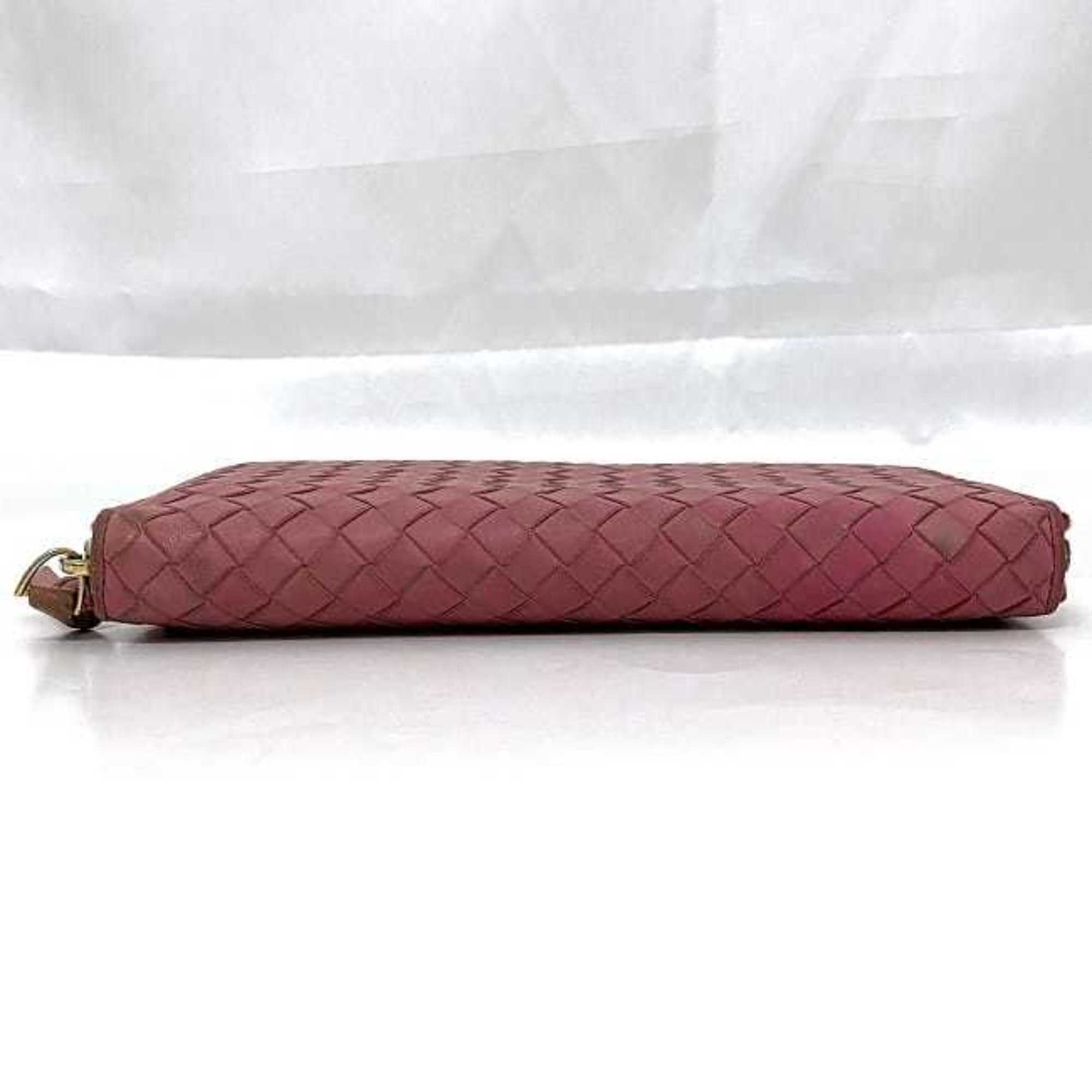Bottega Veneta Pink Leather Long Wallet (Bi-Fold) (Pre-Owned)
