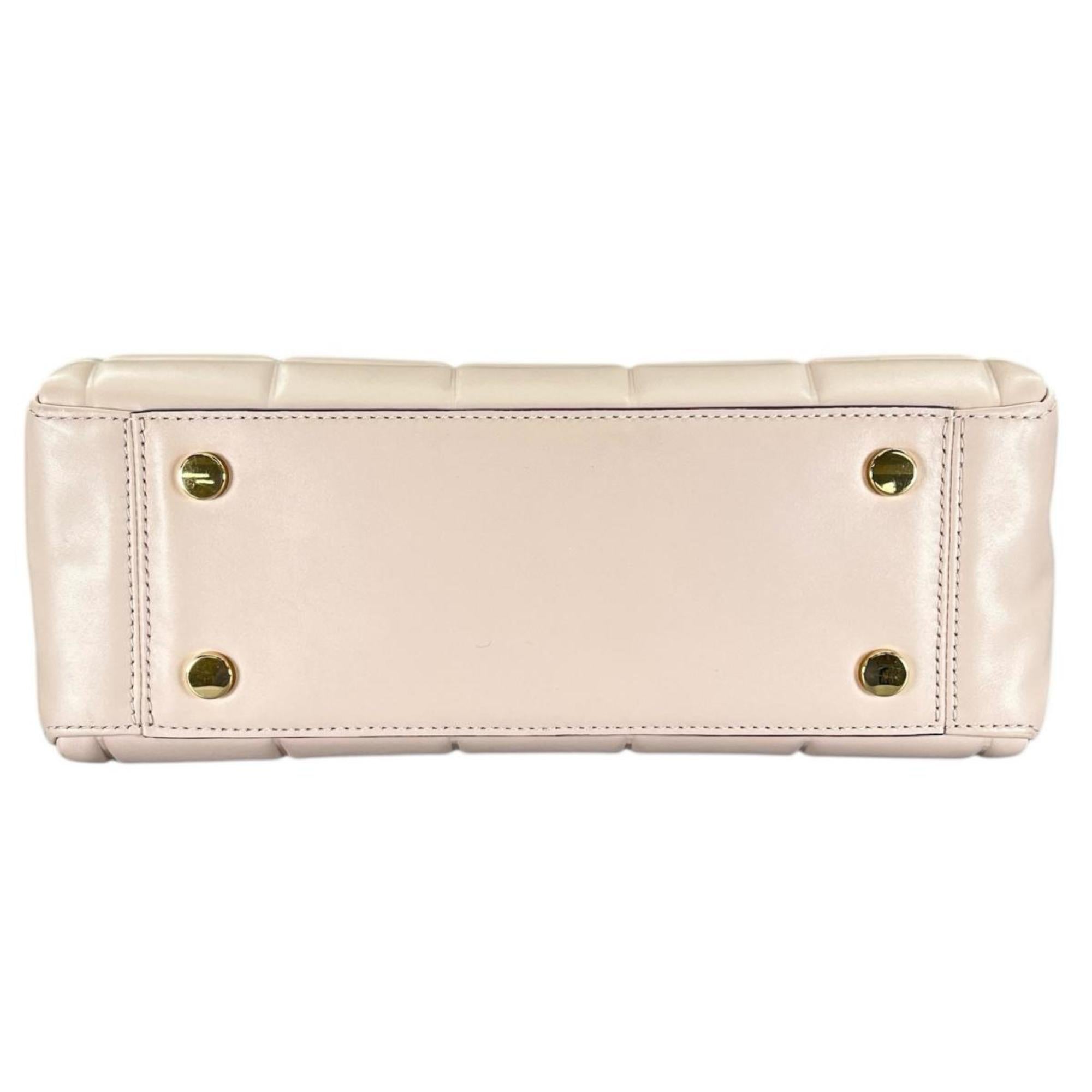 Michael Kors Pink Beige Leather Handbag Shoulder Bag (Pre-Owned)