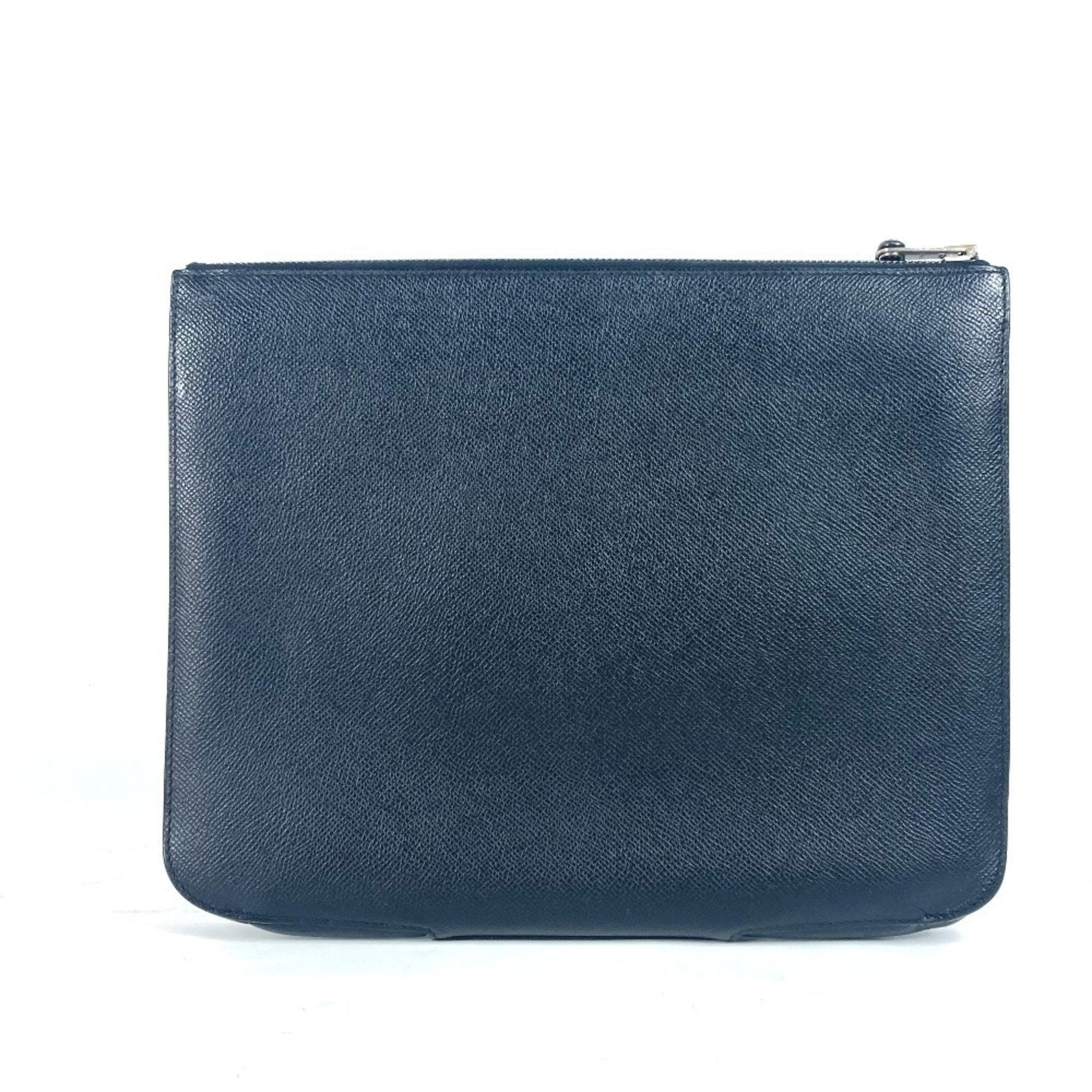 Hermes Black Epsom Leather Clutch Bag Pouch (Pre-Owned)