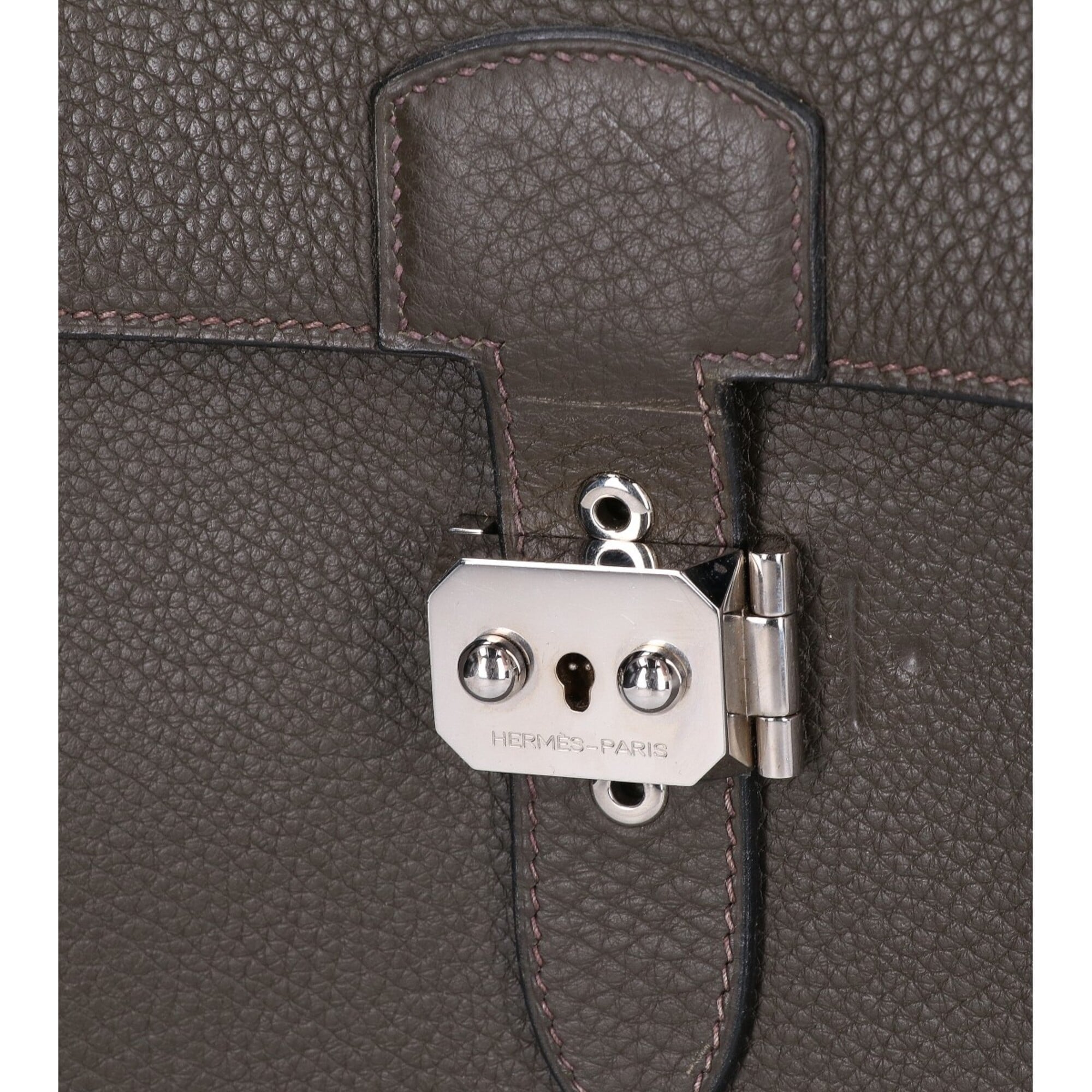 Hermes Khaki Fjord Leather Shoulder Bag (Pre-Owned)