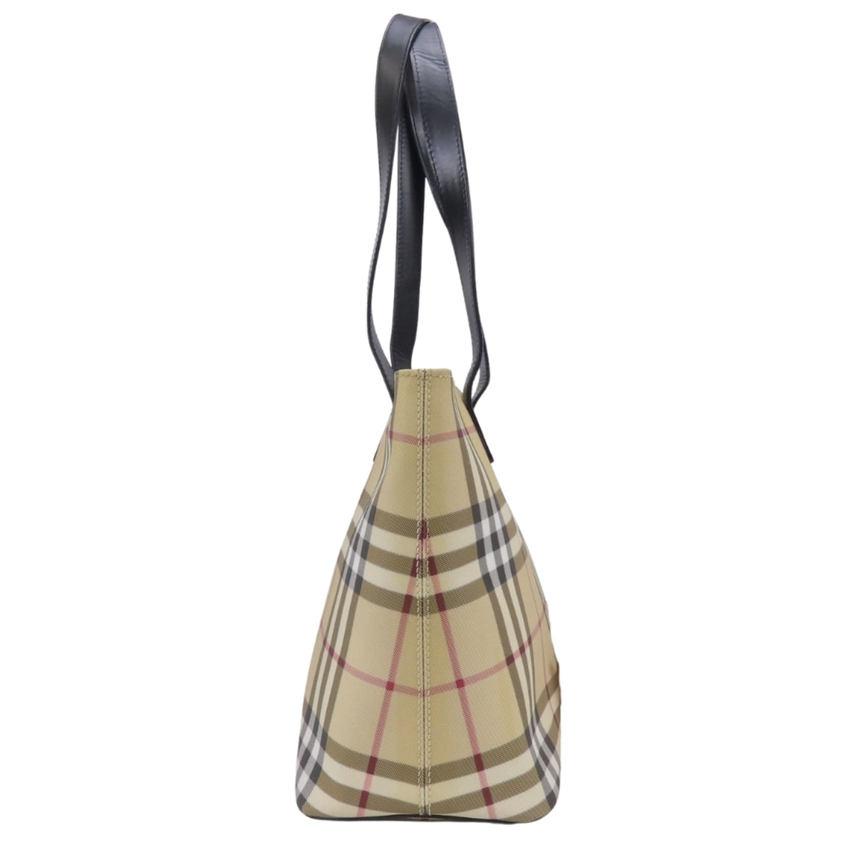 Burberry Beige Black Pvc Leather Tote Bag (Pre-Owned)