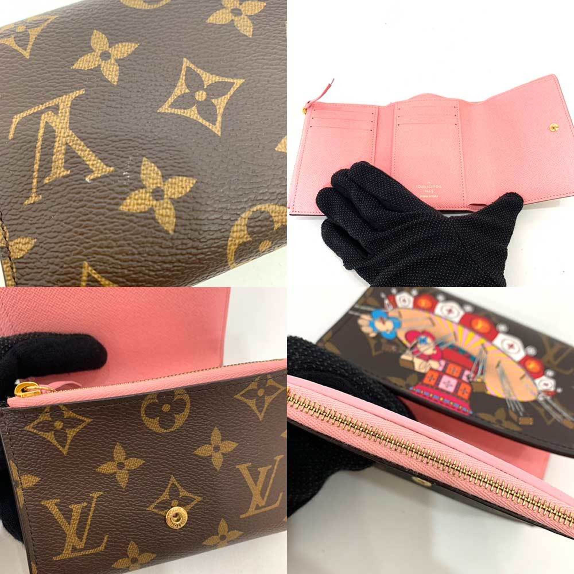 Louis Vuitton Monogram Brown Rose Ballerine Monogram Wallet (Tri-Fold) (Pre-Owned)