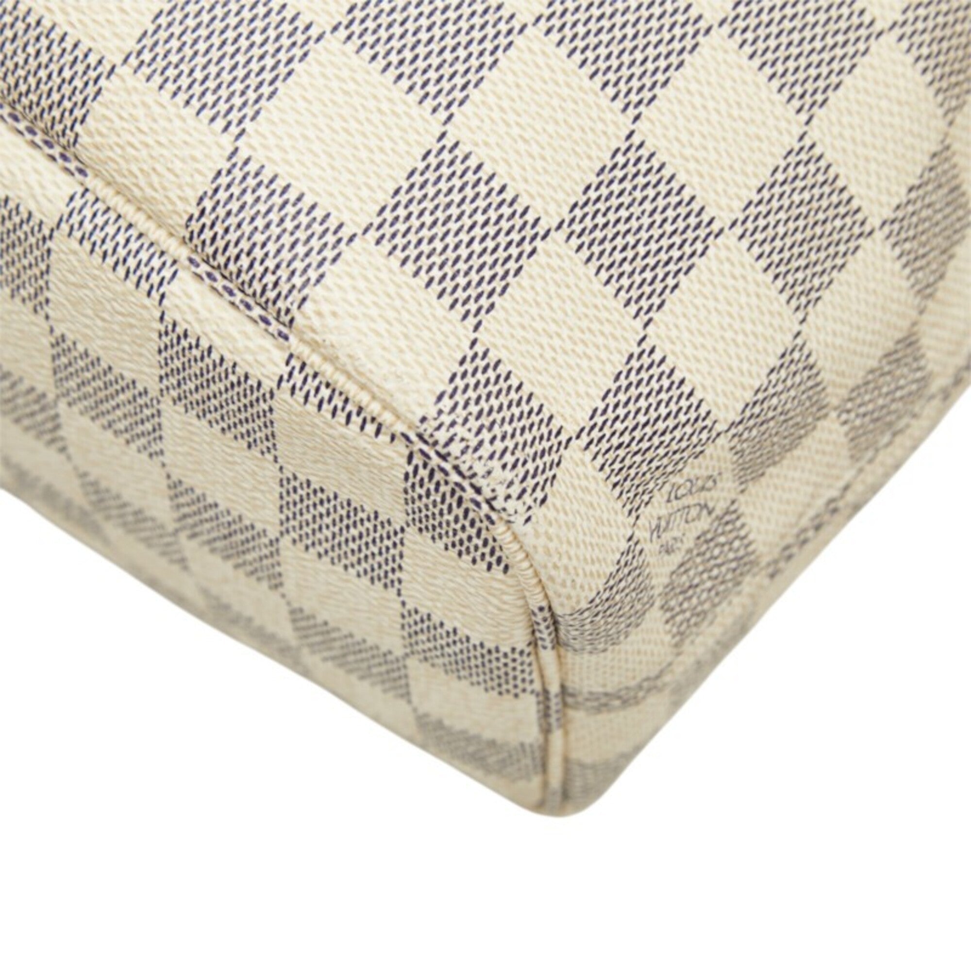 Louis Vuitton Damier Azur White Leather Pvc Handbag Tote Bag (Pre-Owned)
