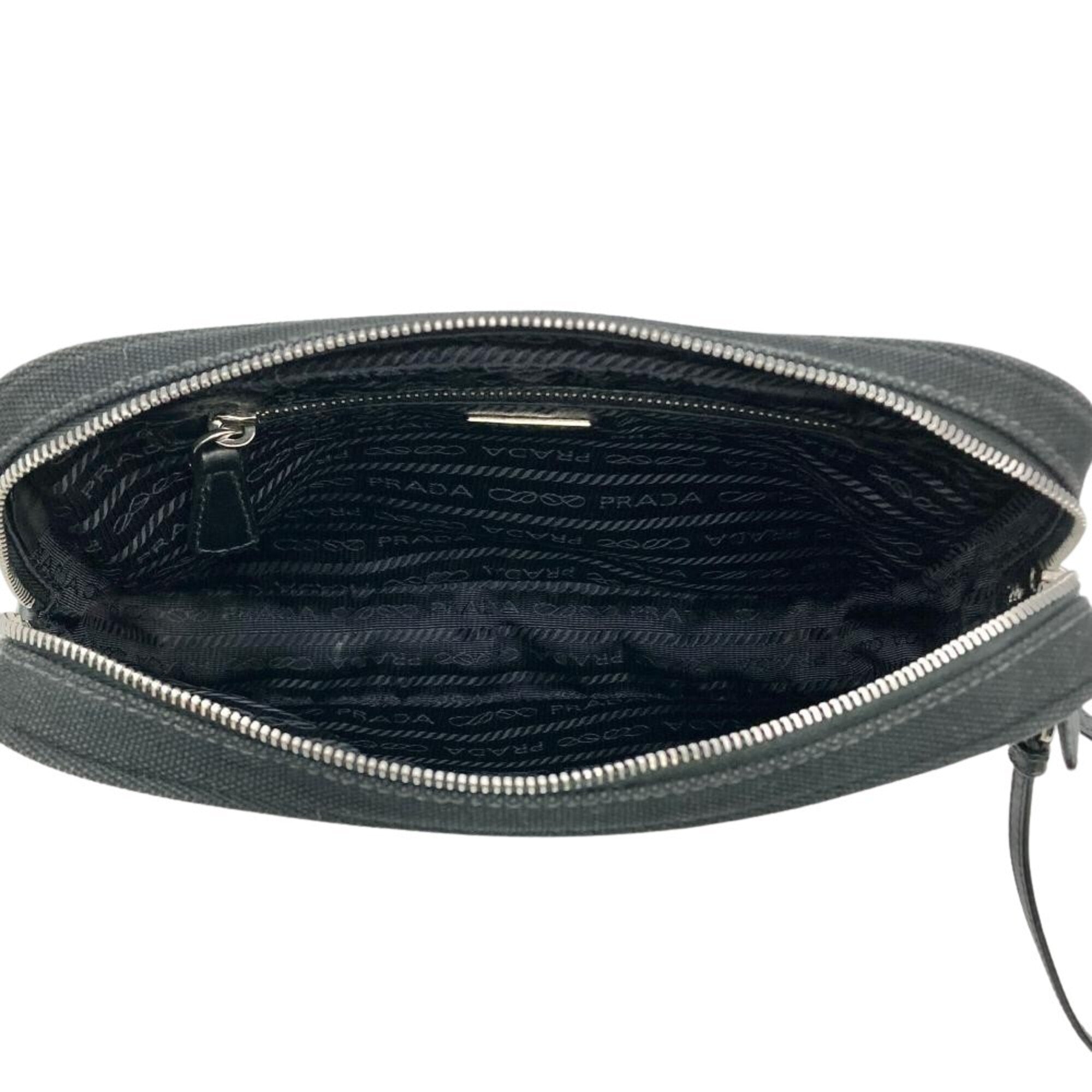 Prada Black Canvas Handbag Pouch (Pre-Owned)