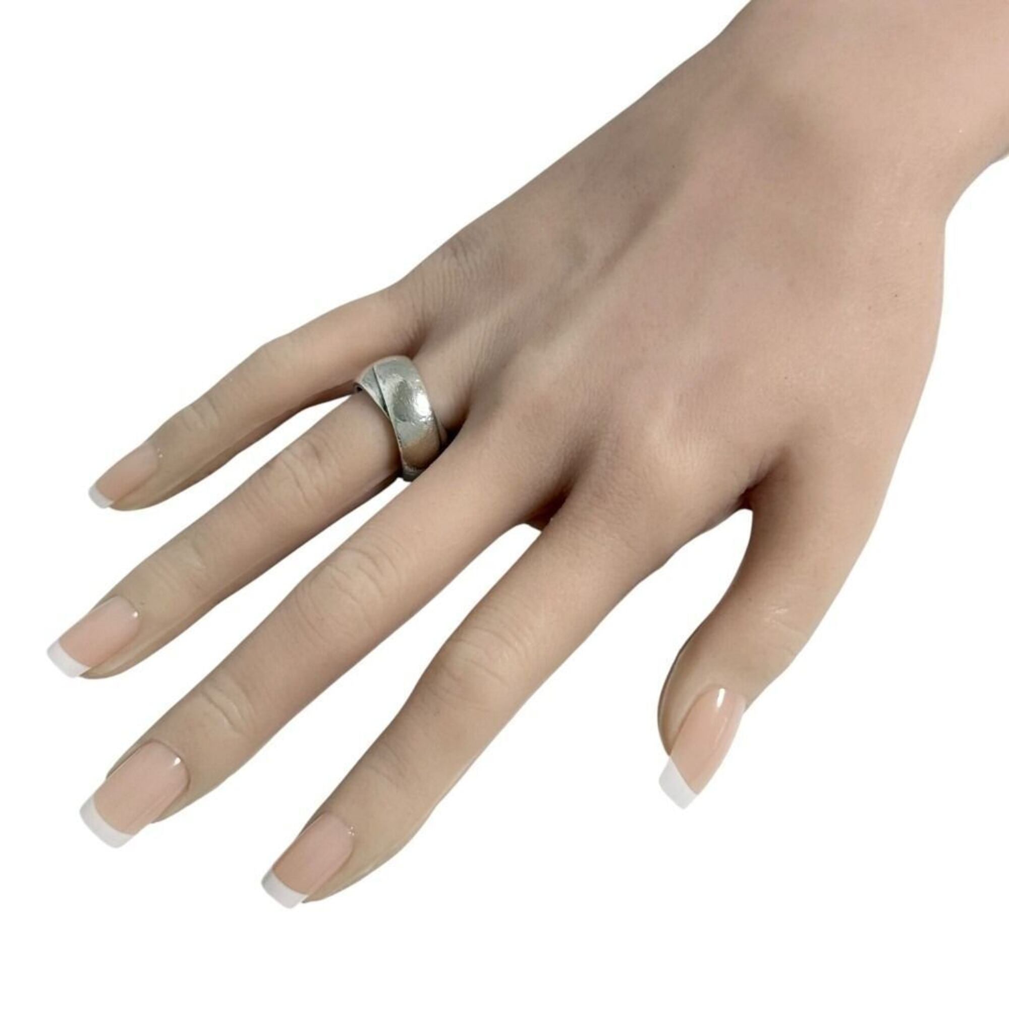 Hermes Silver Silver 925 Band Ring (Pre-Owned)