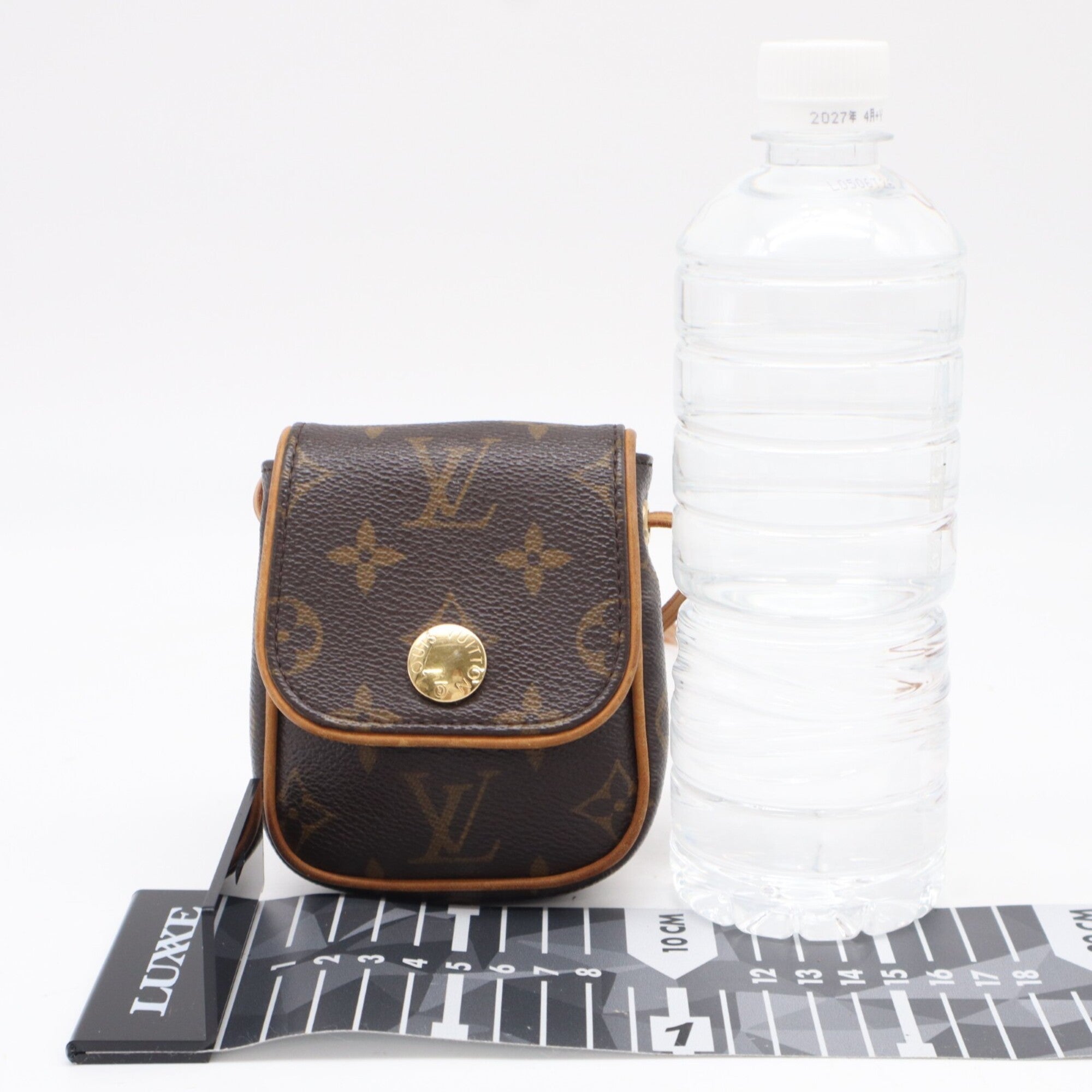 Louis Vuitton Beige Brown Coated Canvas Leather Pochette Shoulder Bag (Pre-Owned)