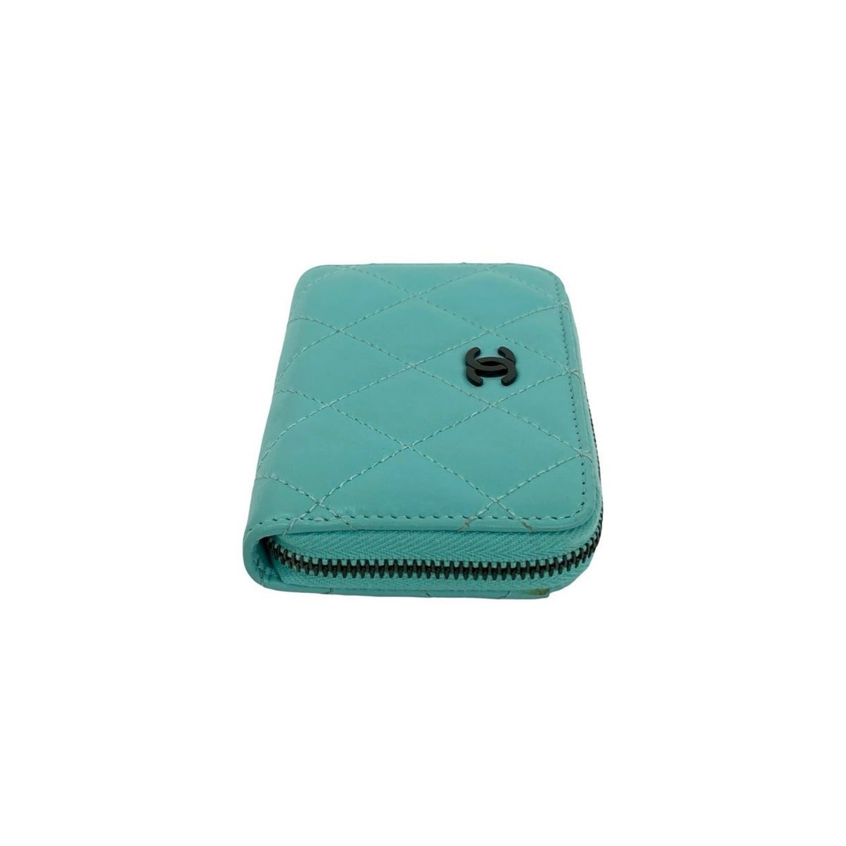 Chanel Green Leather Coin Purse/Coin Case (Pre-Owned)