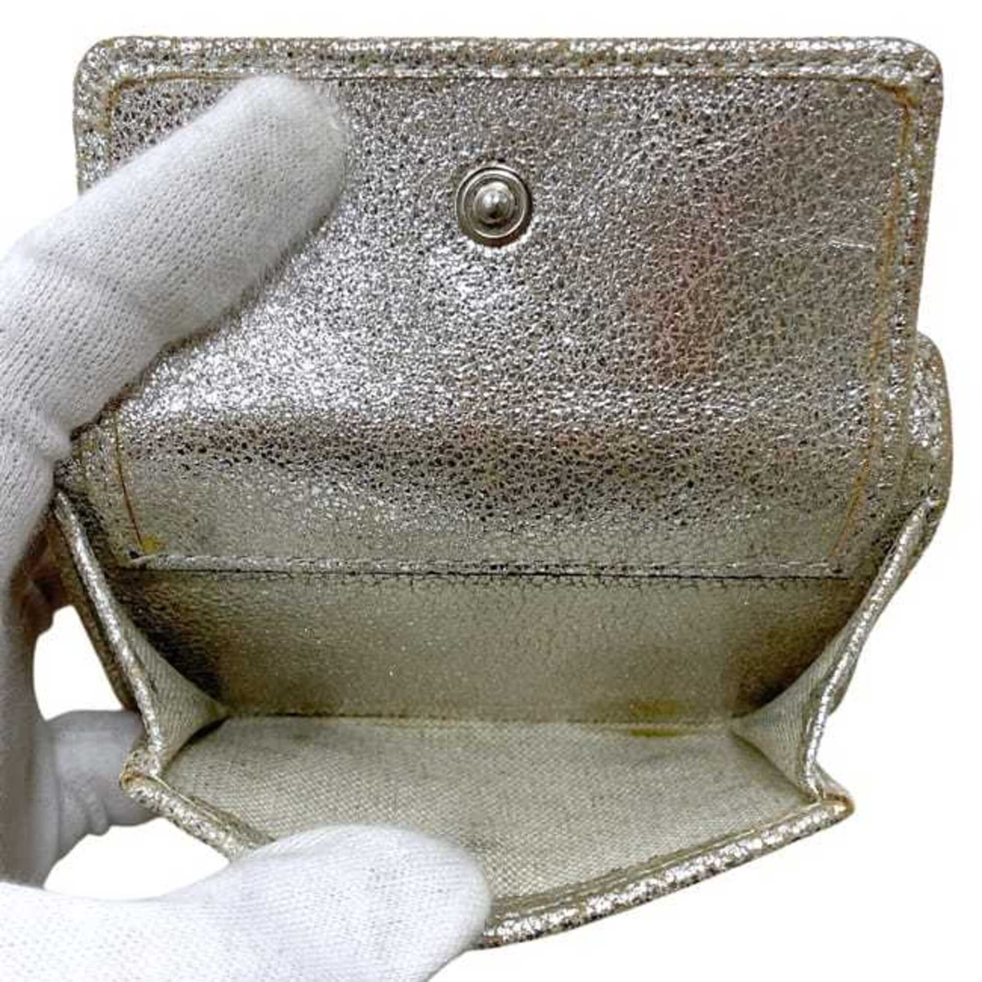 Jimmy Choo Gold Leather Wallet (Tri-Fold) (Pre-Owned)
