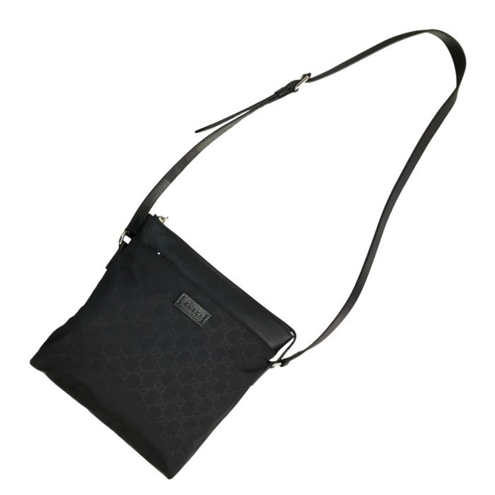 Gucci Black Nylon Leather Shoulder Bag (Pre-Owned)