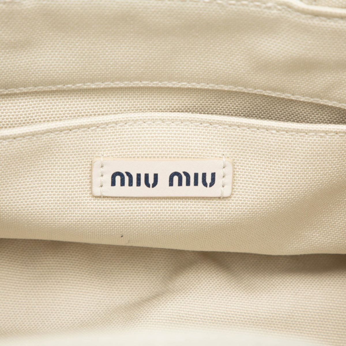Miu Miu Blue Red Color White Canvas Handbag Shoulder Bag (Pre-Owned)