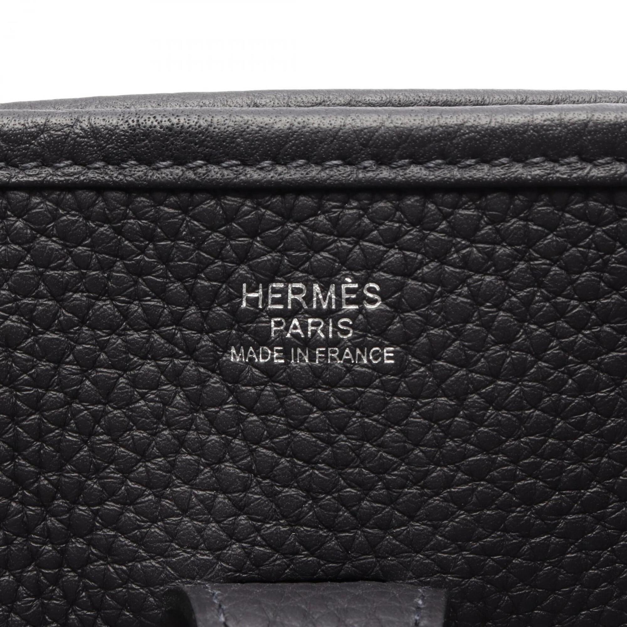 Hermes Gray Taurillon Clemence Leather Handbag Shoulder Bag (Pre-Owned)