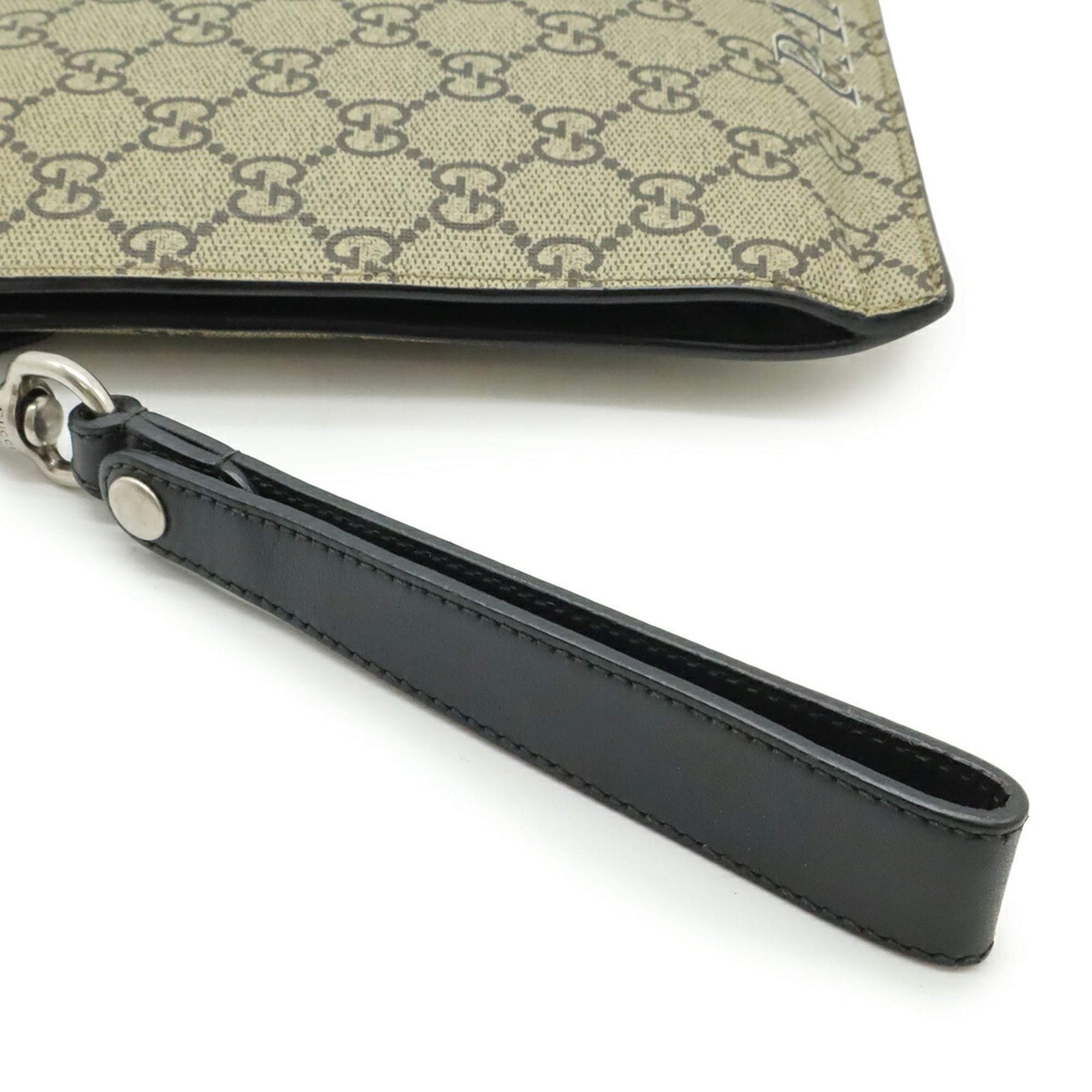Gucci Beige Khaki Multi-Color Yellow Gg Supreme Clutch Bag (Pre-Owned)