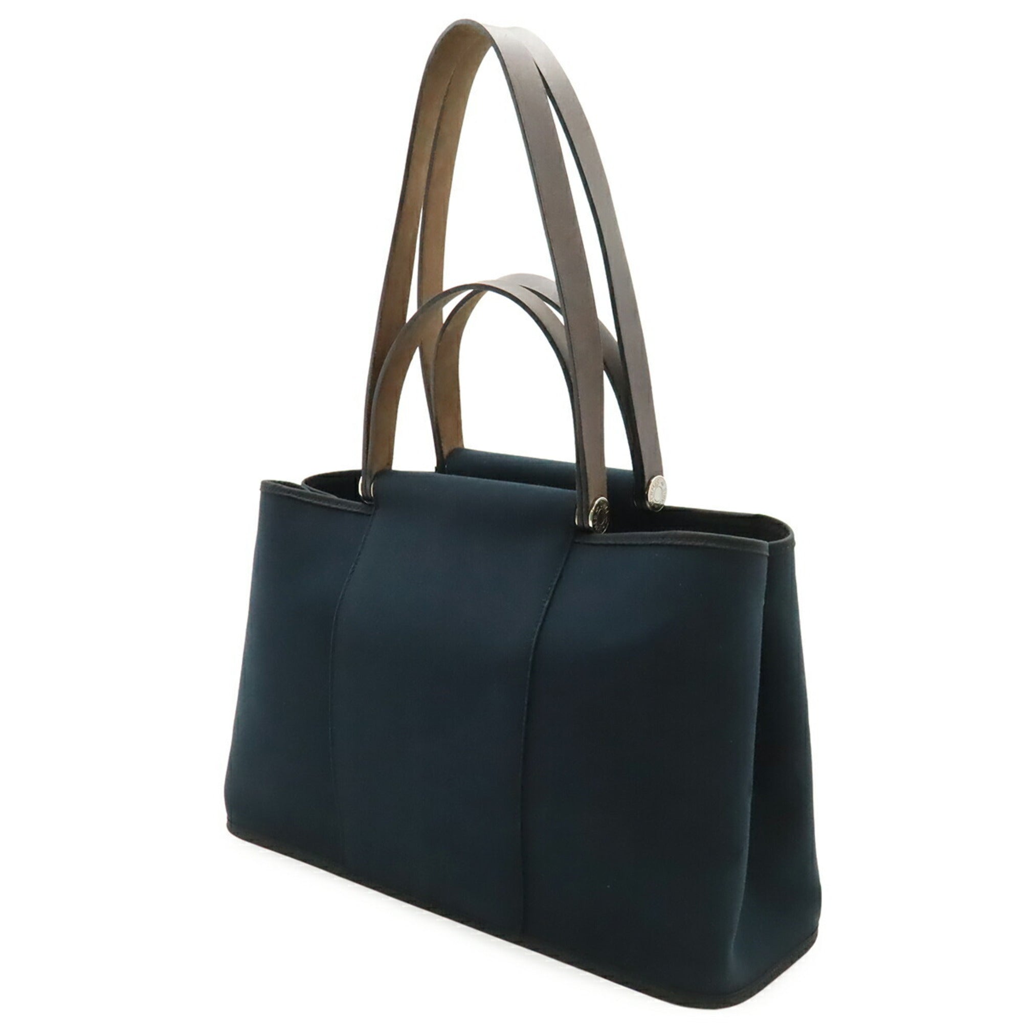 Hermes Black Toile Officier Handbag Shoulder Bag Tote Bag (Pre-Owned)
