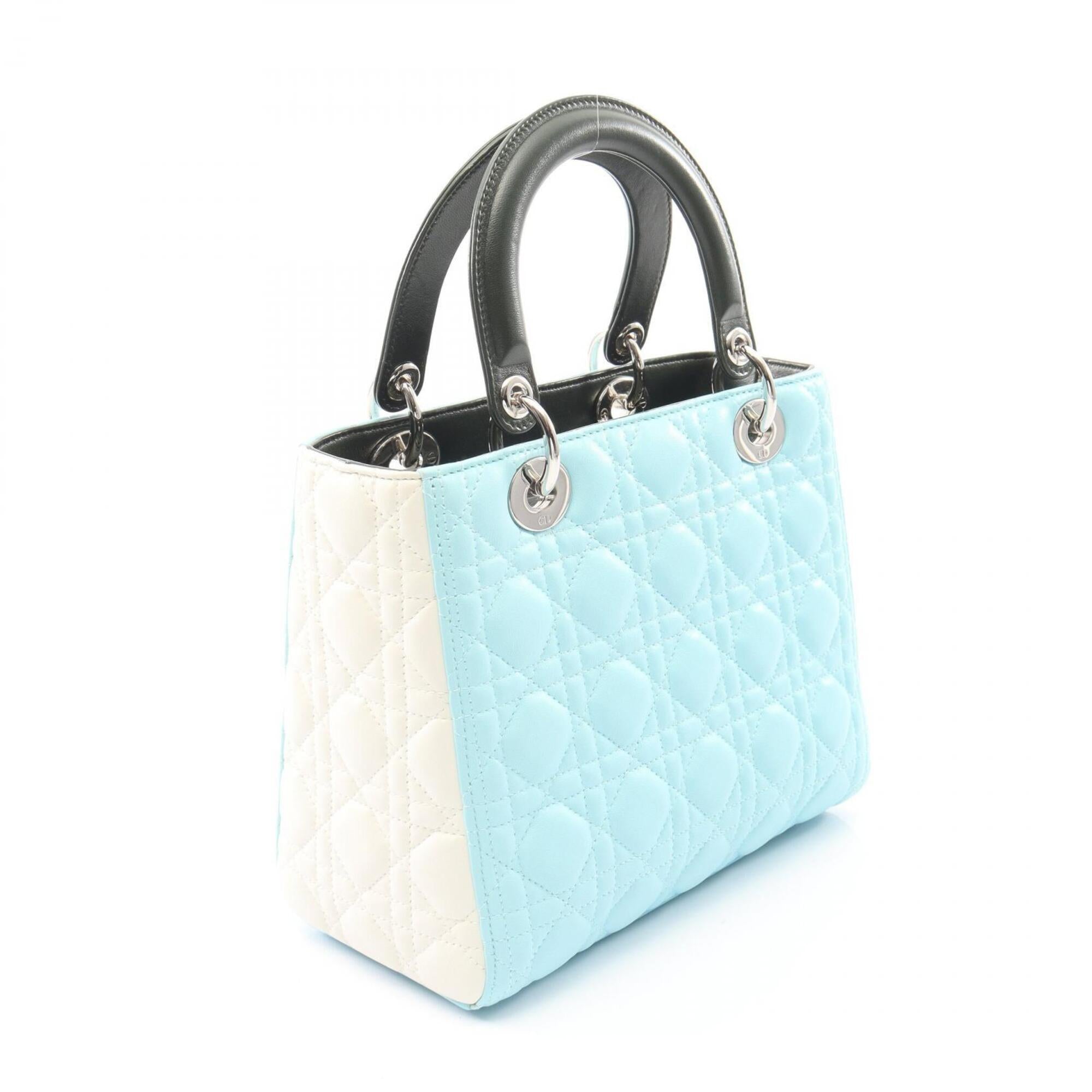 Christian Dior Blue Green White Leather Handbag (Pre-Owned)