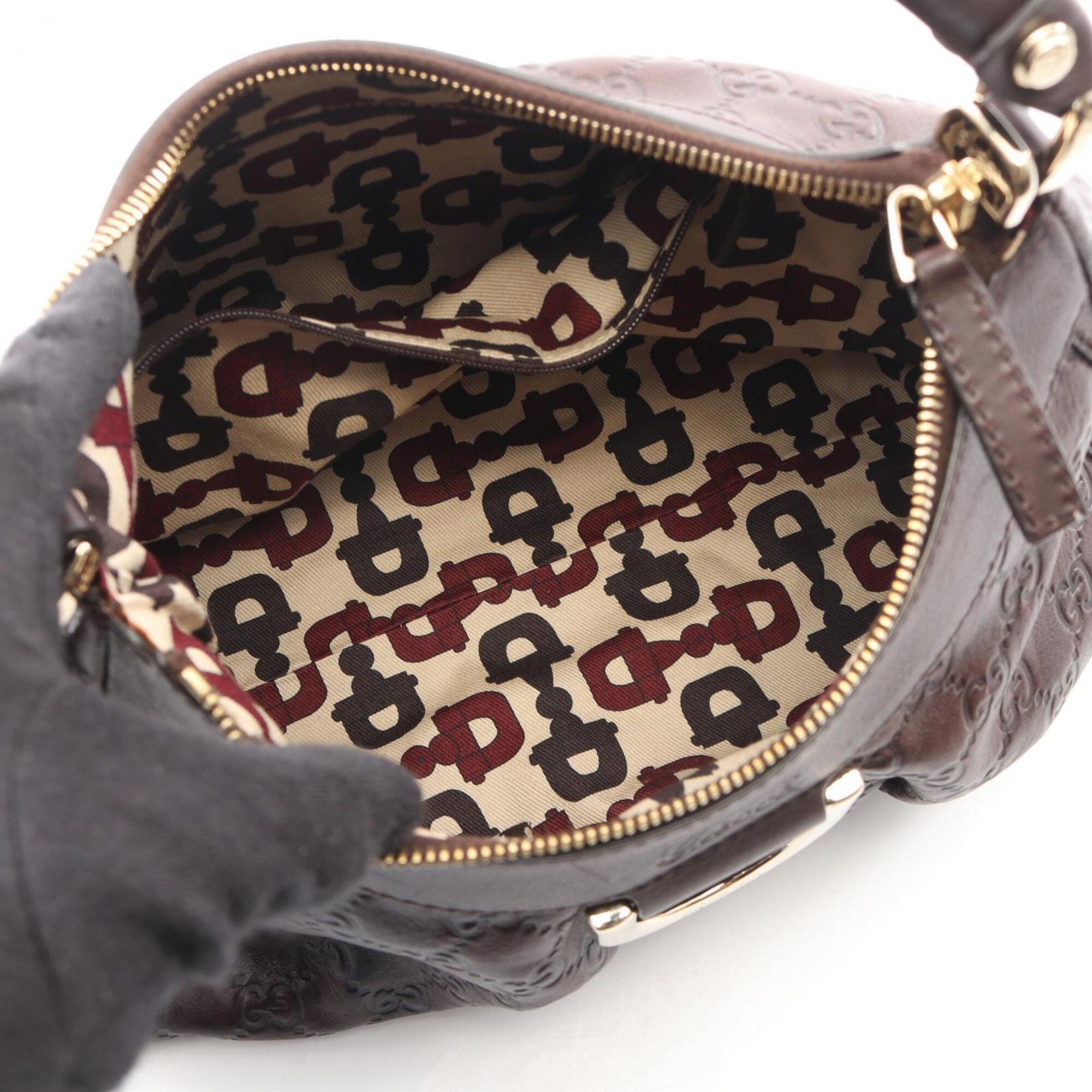 Gucci Abbey Brown Leather Handbag Shoulder Bag (Pre-Owned)