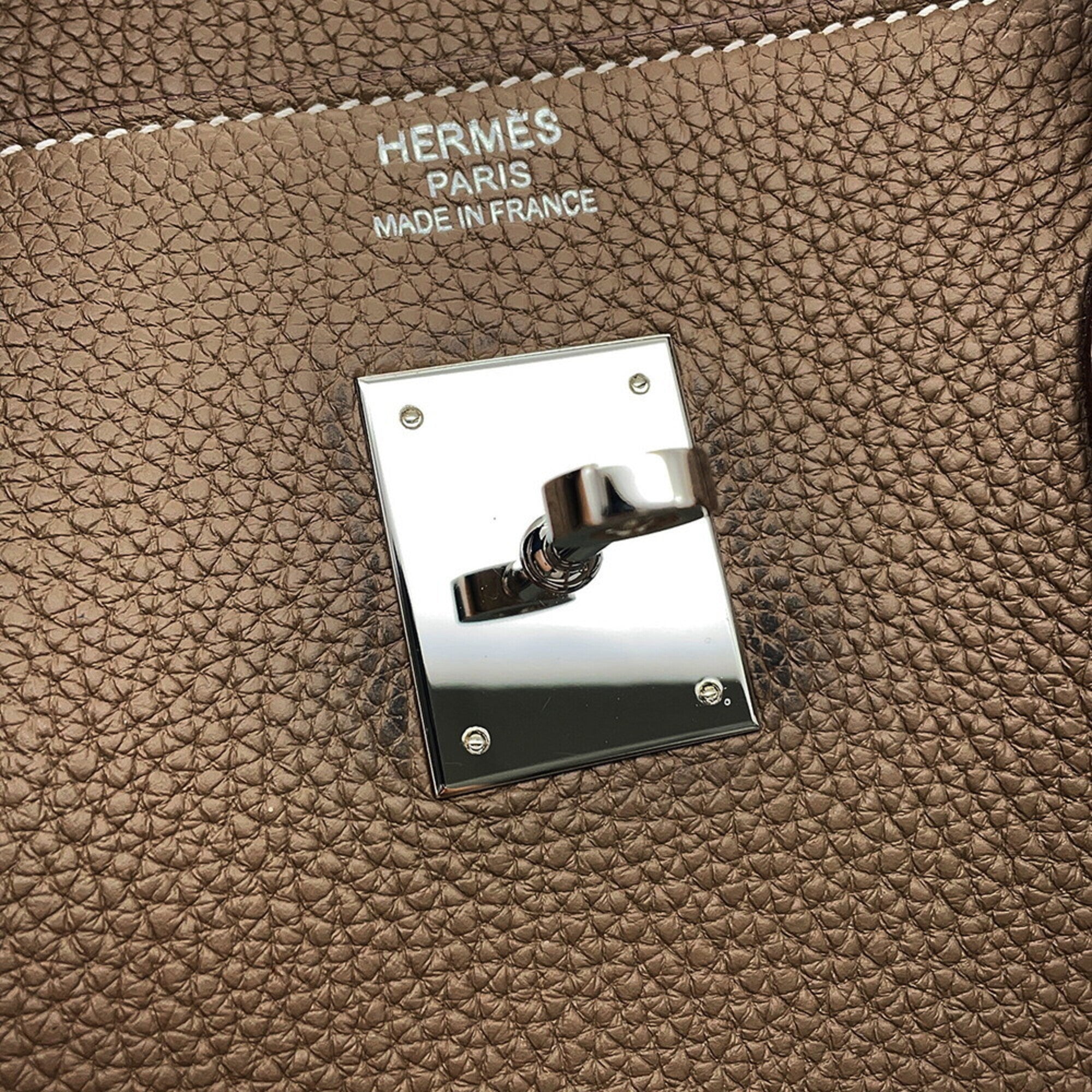 Hermes Etoupe Gray Togo Leather Handbag (Pre-Owned)