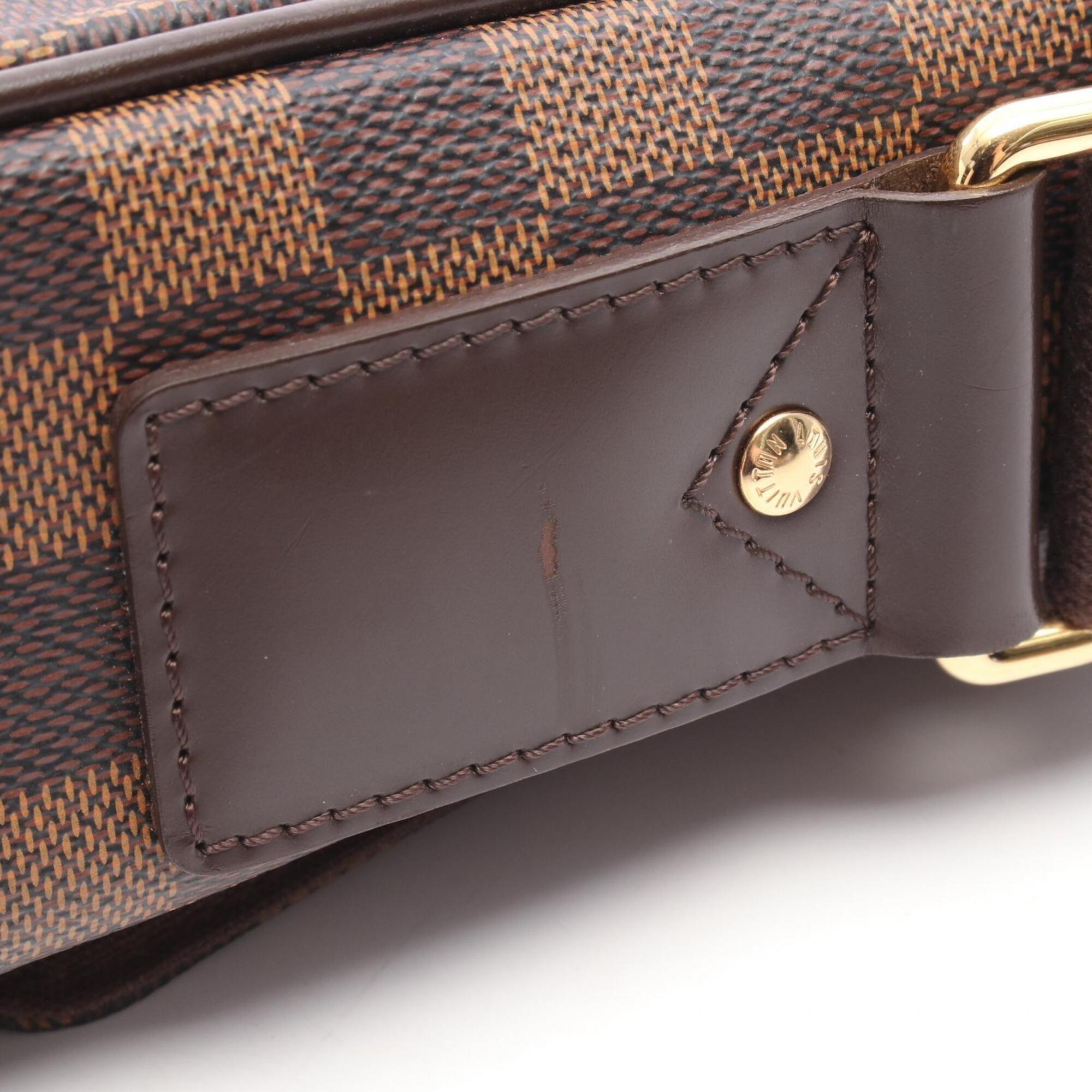 Louis Vuitton Brown Coated Canvas Leather Handbag Shoulder Bag (Pre-Owned)