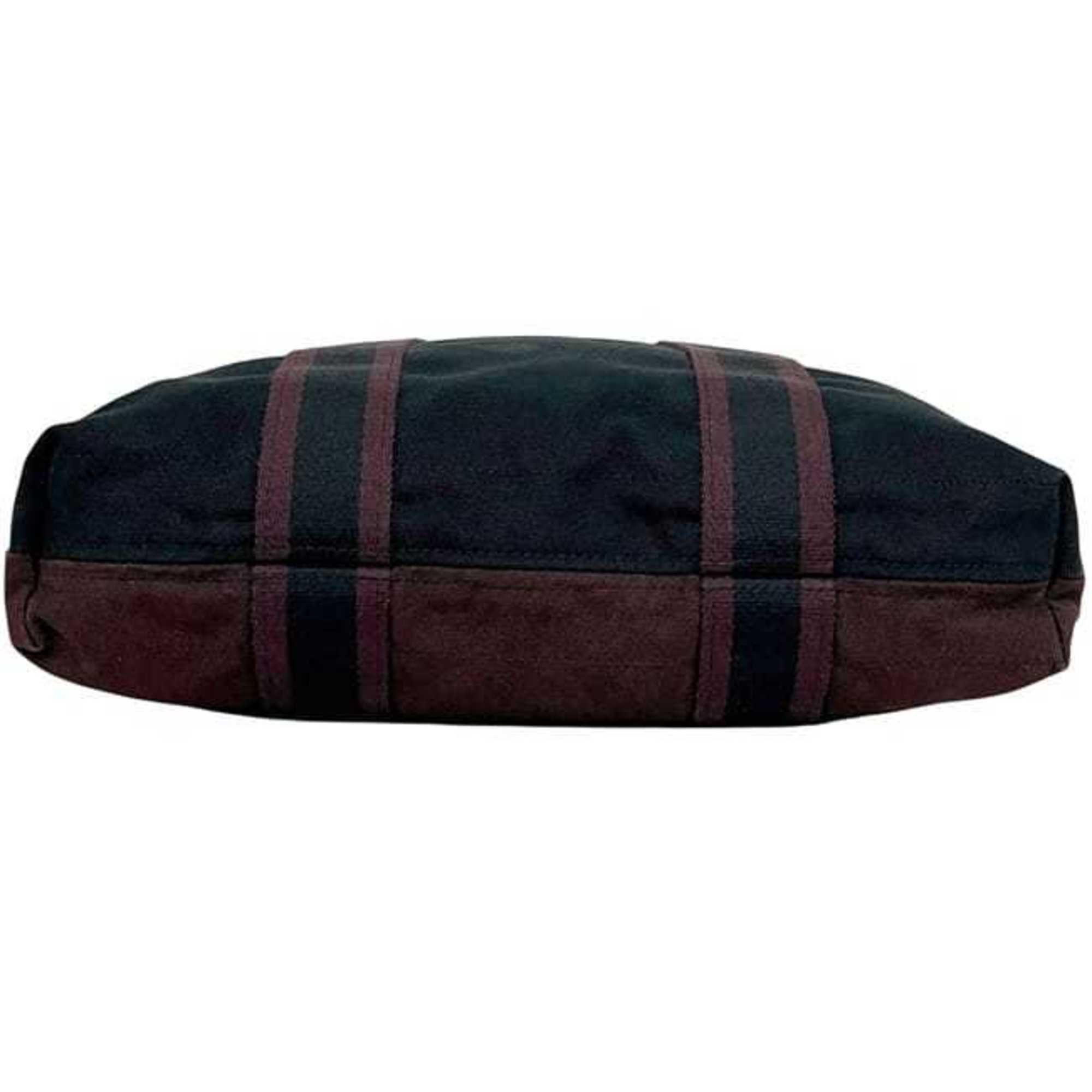 Hermes Black Bordeaux Canvas Tote Bag (Pre-Owned)