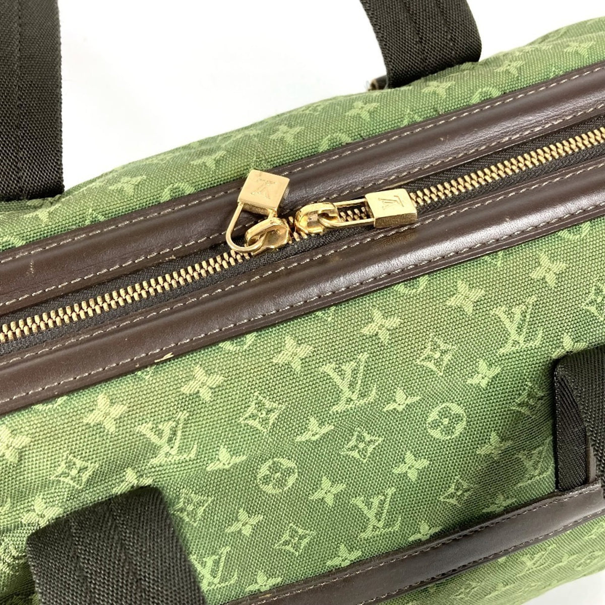Louis Vuitton Khaki Monogram Mini Canvas Boston Bag Handbag Shoulder Bag (Pre-Owned)