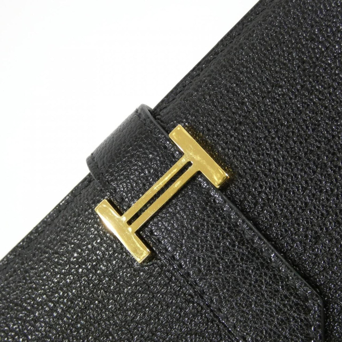 Hermes Black Chevre Leather Wallet (Bi-Fold) (Pre-Owned)