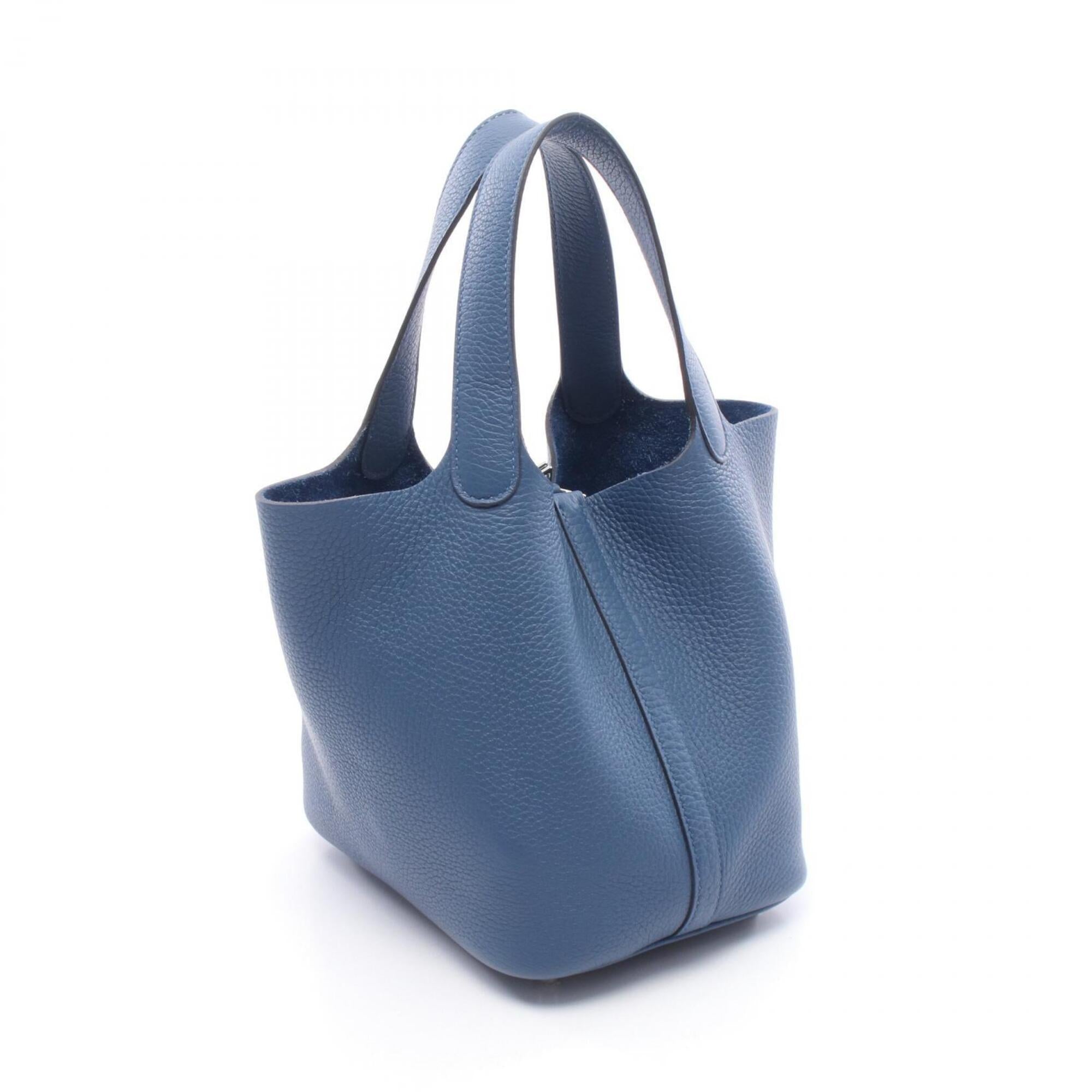Hermes Blue Taurillon Clemence Leather Leather Handbag (Pre-Owned)