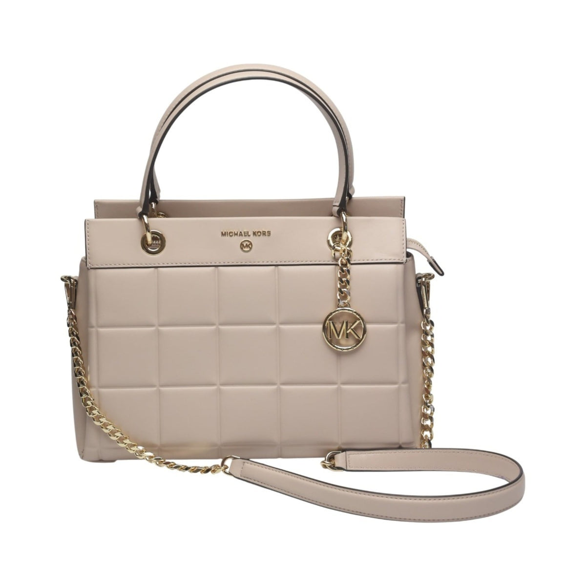 Michael Kors Pink Beige Leather Handbag Shoulder Bag (Pre-Owned)