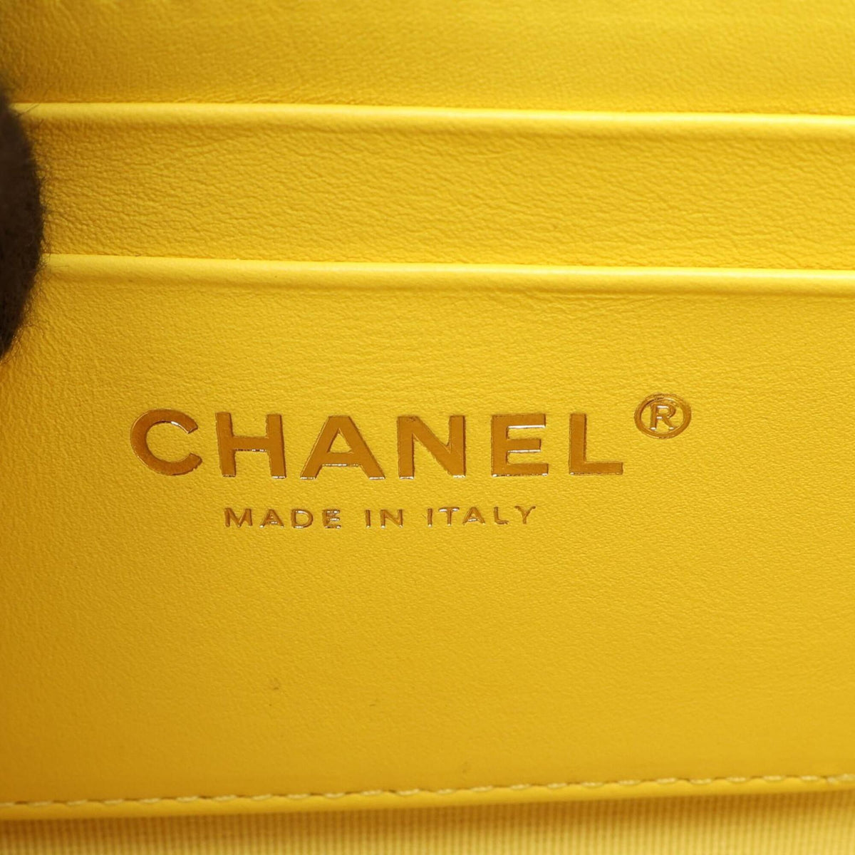 Chanel Yellow Grained Calfskin Handbag Shoulder Bag Vanity Bag (Pre-Owned)