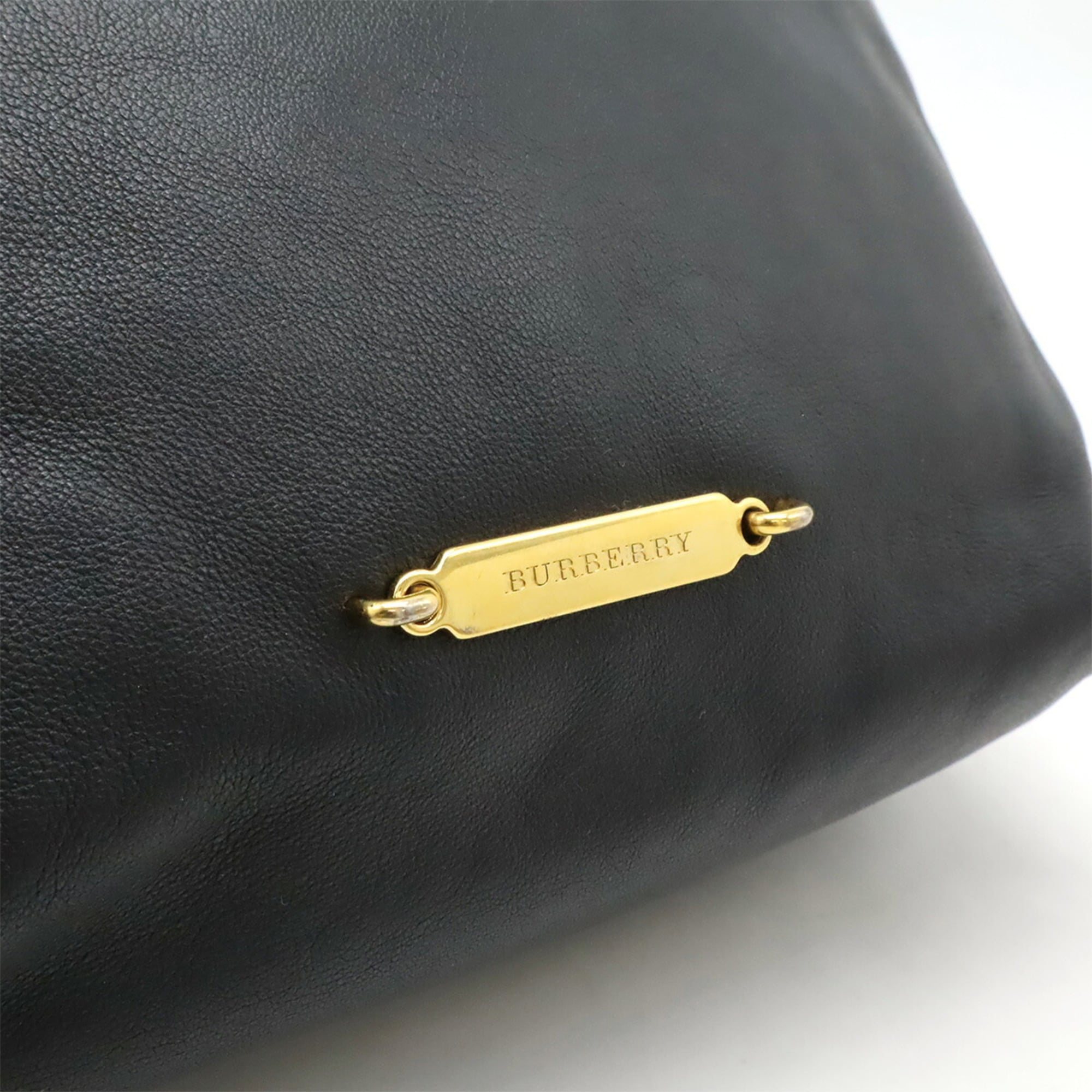 Burberry Black Brown Leather Shoulder Bag (Pre-Owned)