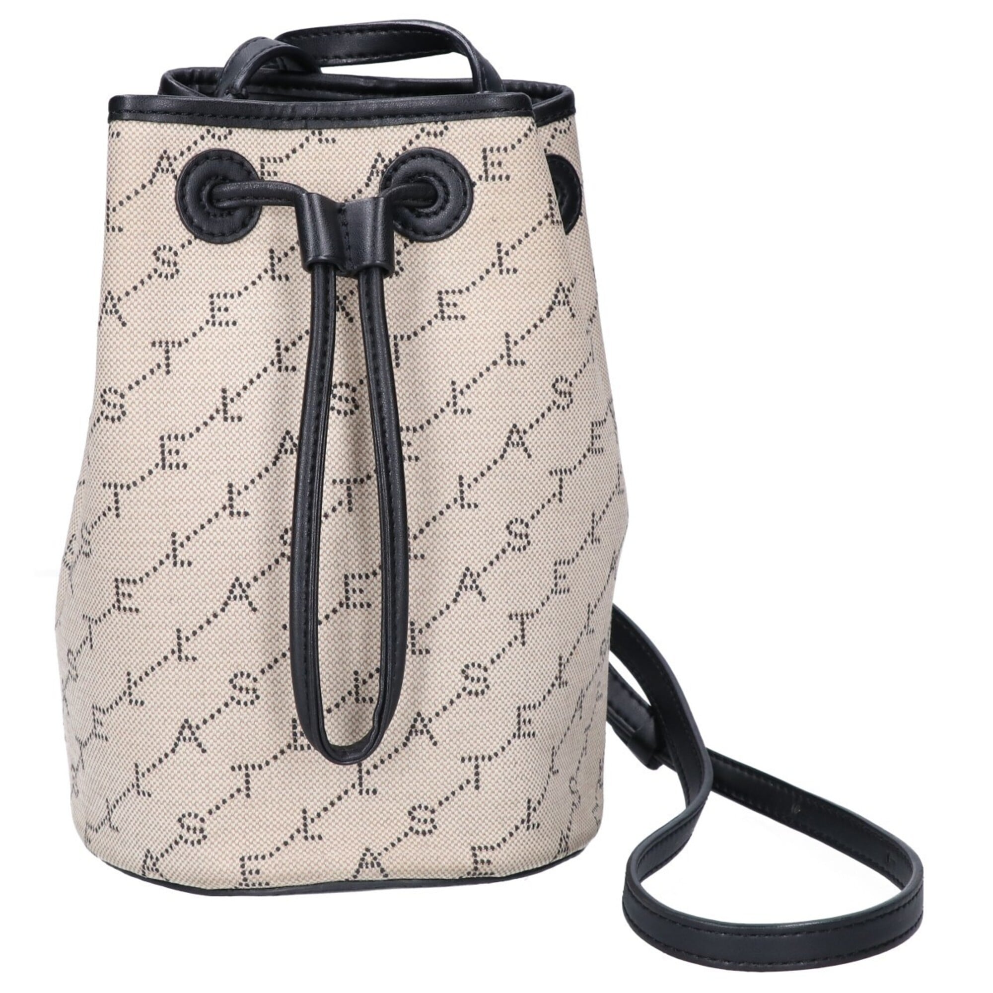 Stella Mccartney Beige Black Canvas Shoulder Bag (Pre-Owned)