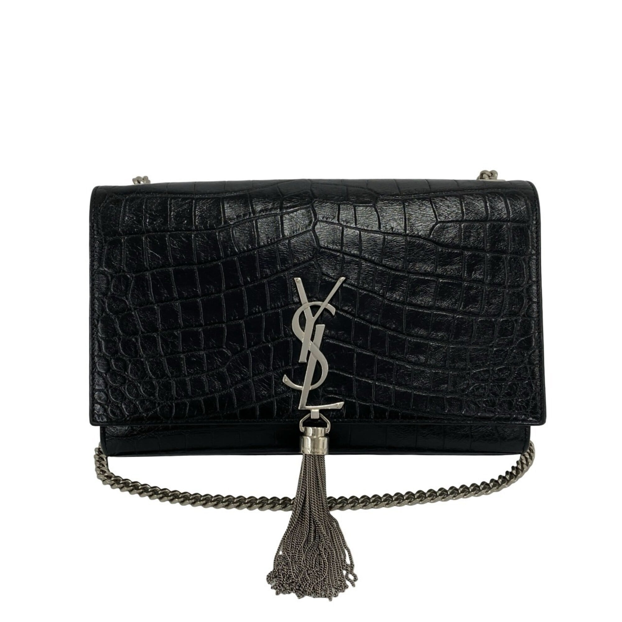 Yves Saint Laurent Black Leather Pochette Shoulder Bag (Pre-Owned)